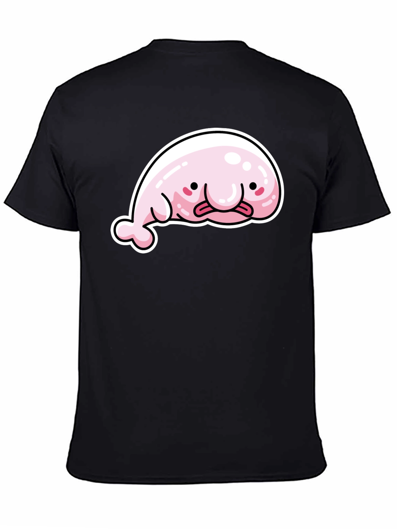 Funny Blobfish Graphic Black T-Shirt