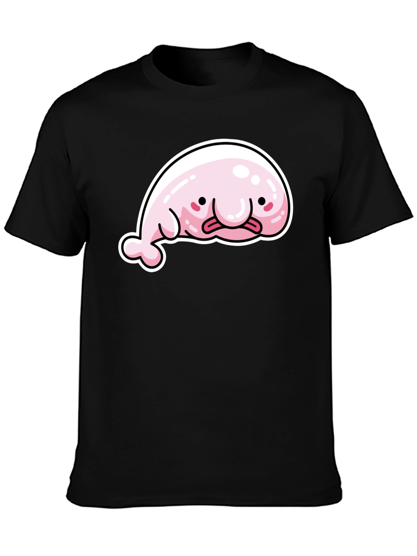 Funny Blobfish Graphic Black T-Shirt