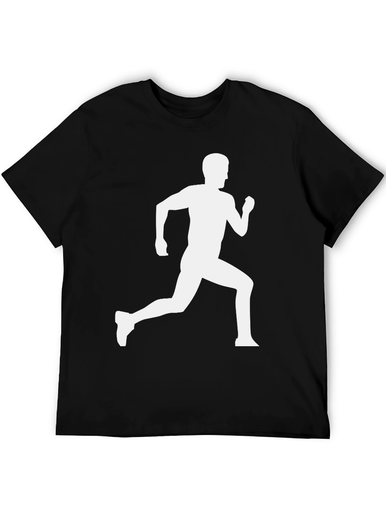 Runner Graphic Tee - Black Cotton Casual Shirt