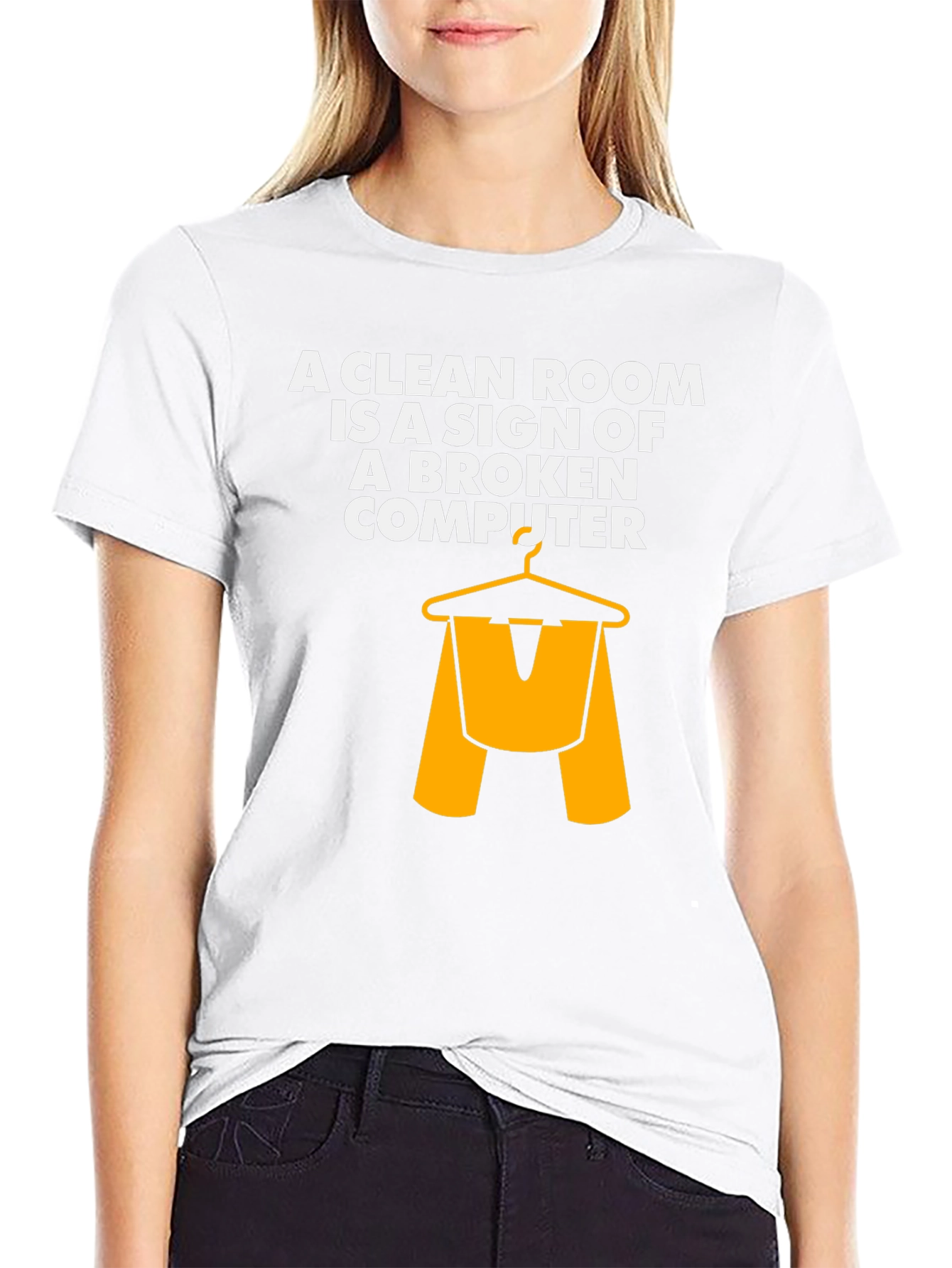 Funny Computer Geek T-Shirt: Clean Room Broken Computer