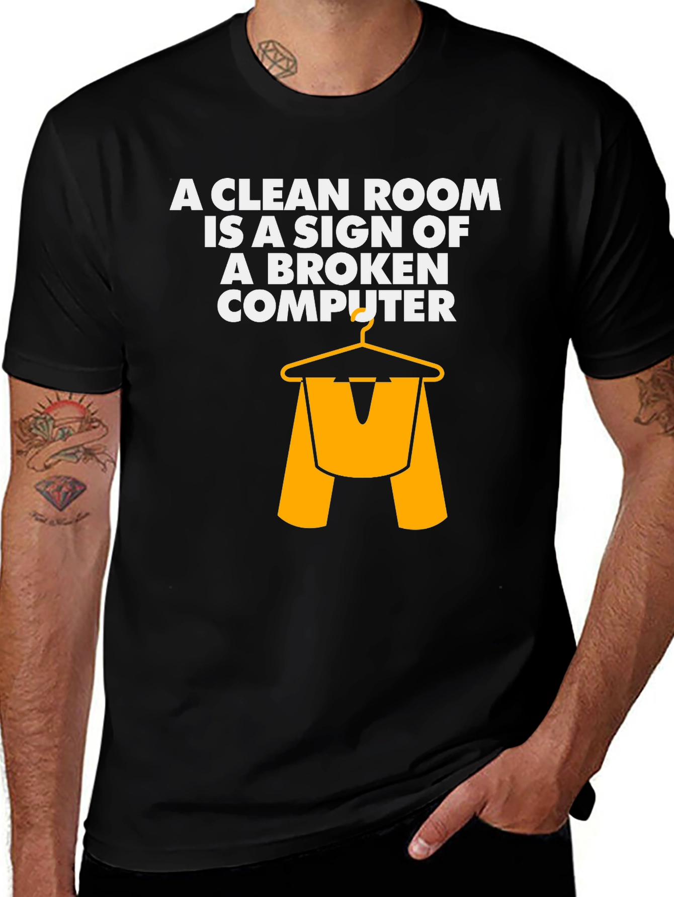Funny Computer Geek T-Shirt: Clean Room Broken Computer