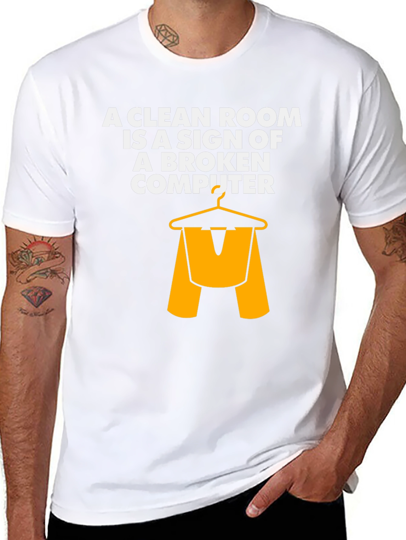Funny Computer Geek T-Shirt: Clean Room Broken Computer