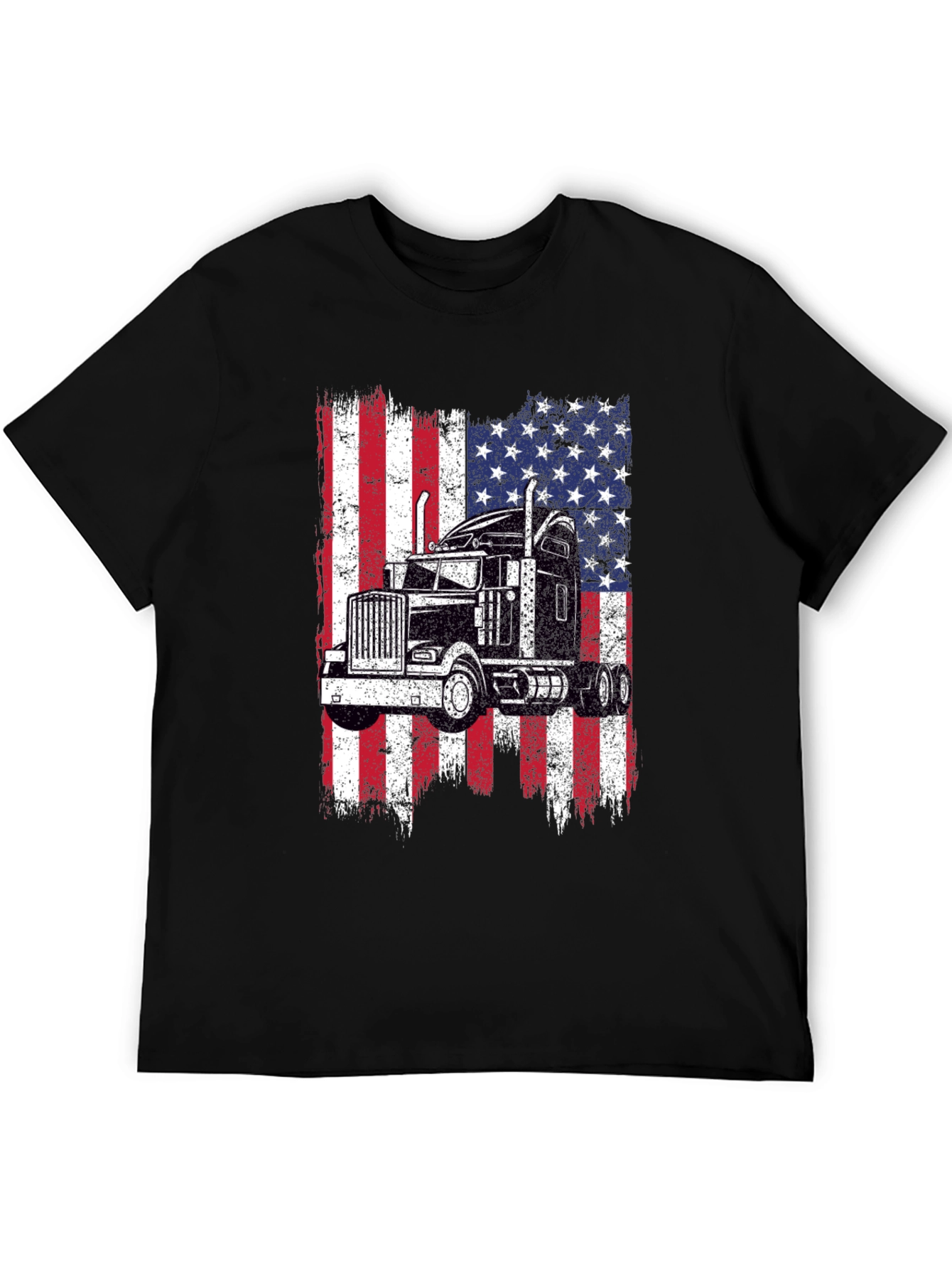 Trucker USA Flag T-Shirt - Patriotic Driver Tee