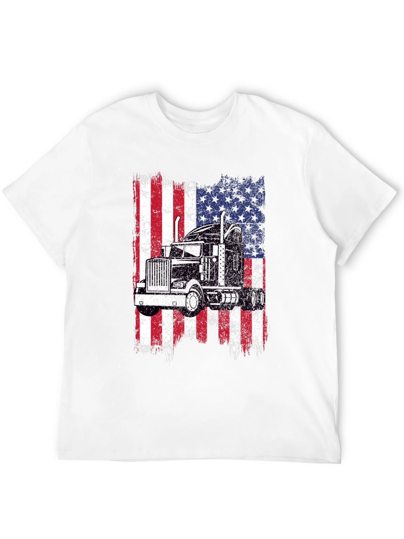 Trucker USA Flag T-Shirt - Patriotic Driver Tee