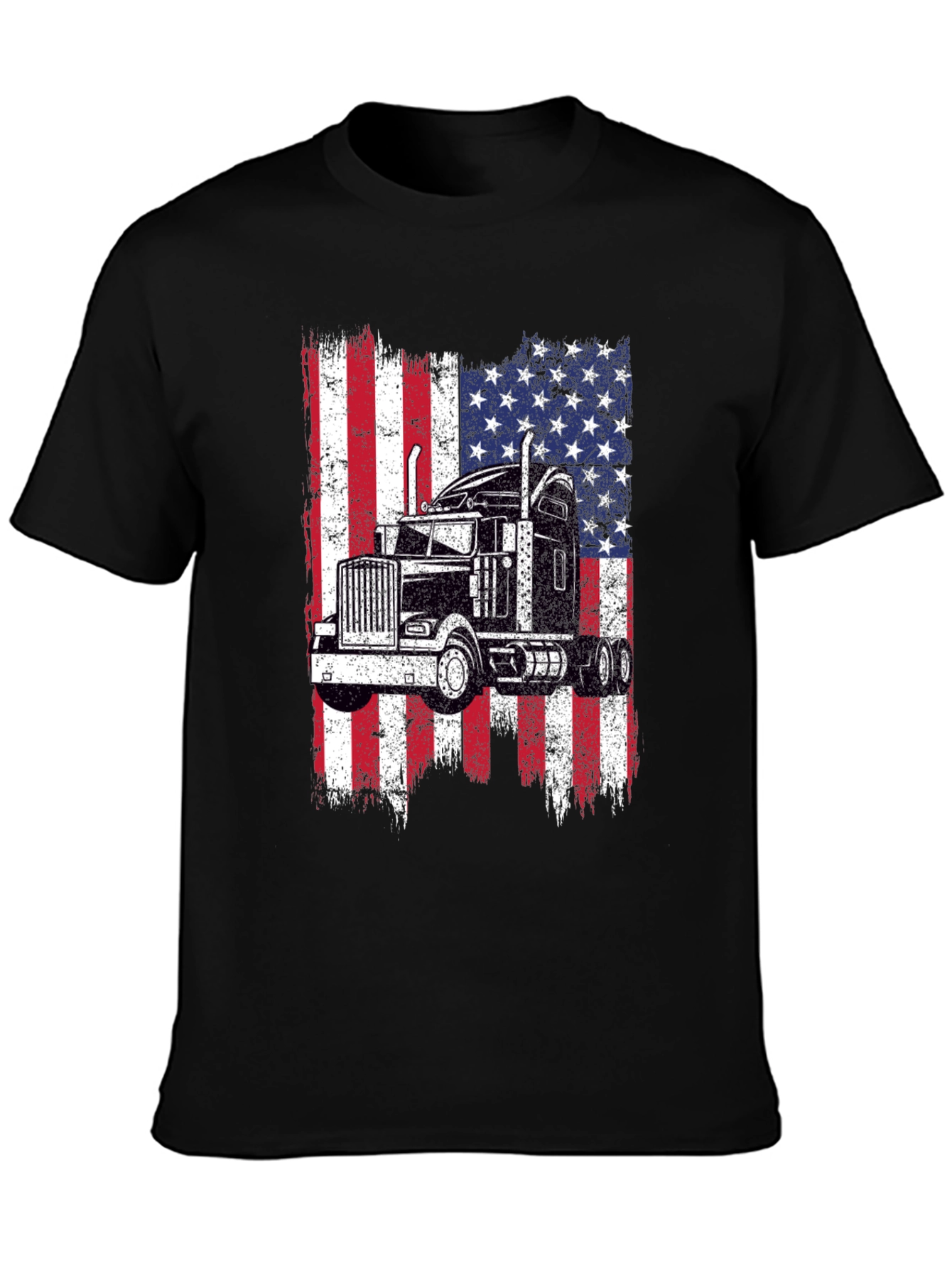 Trucker USA Flag T-Shirt - Patriotic Driver Tee