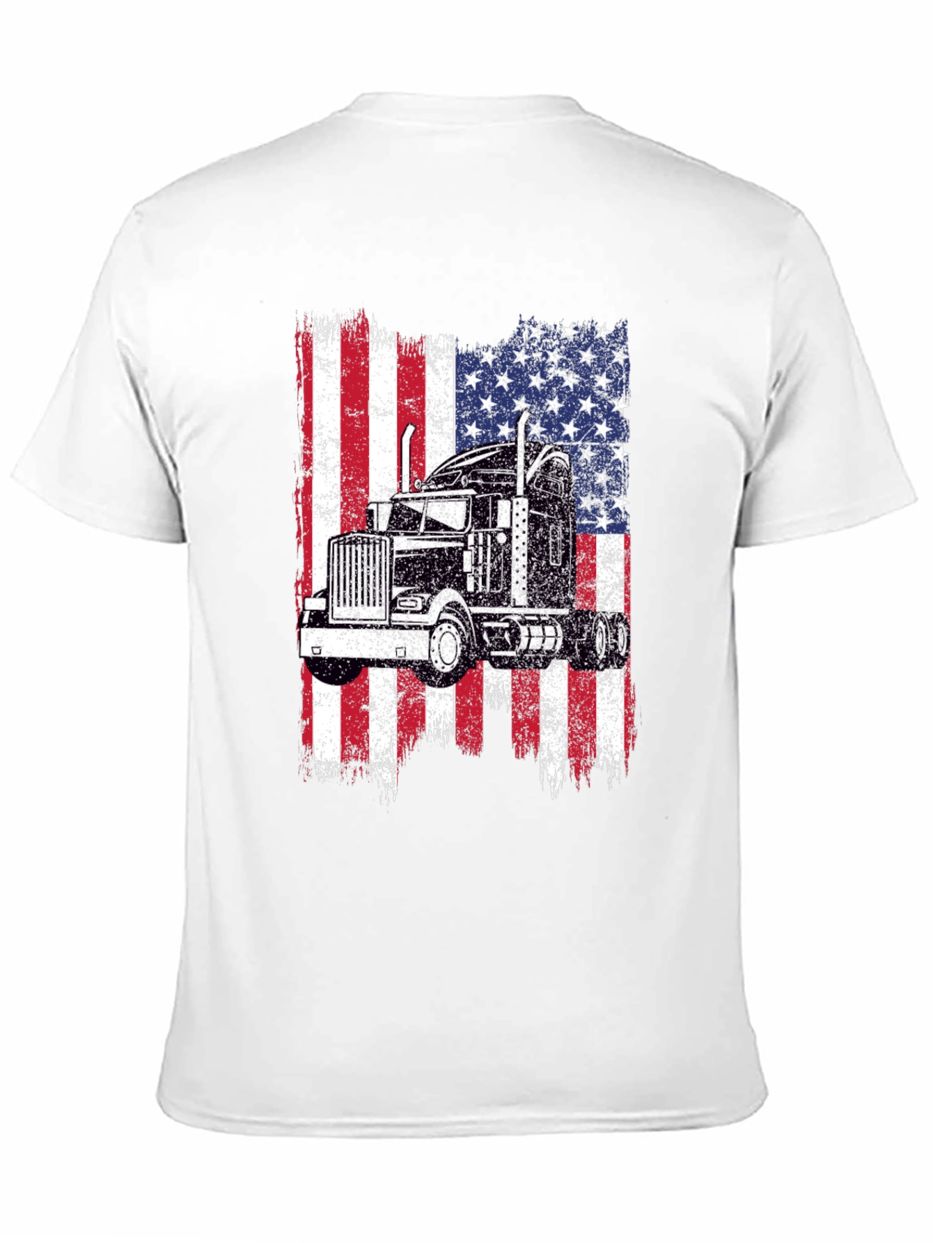Trucker USA Flag T-Shirt - Patriotic Driver Tee
