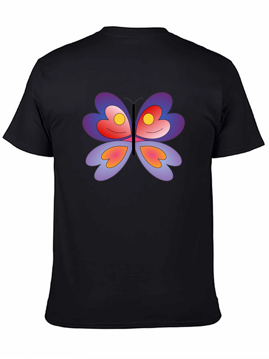 Butterfly Smile Graphic Black T-Shirt