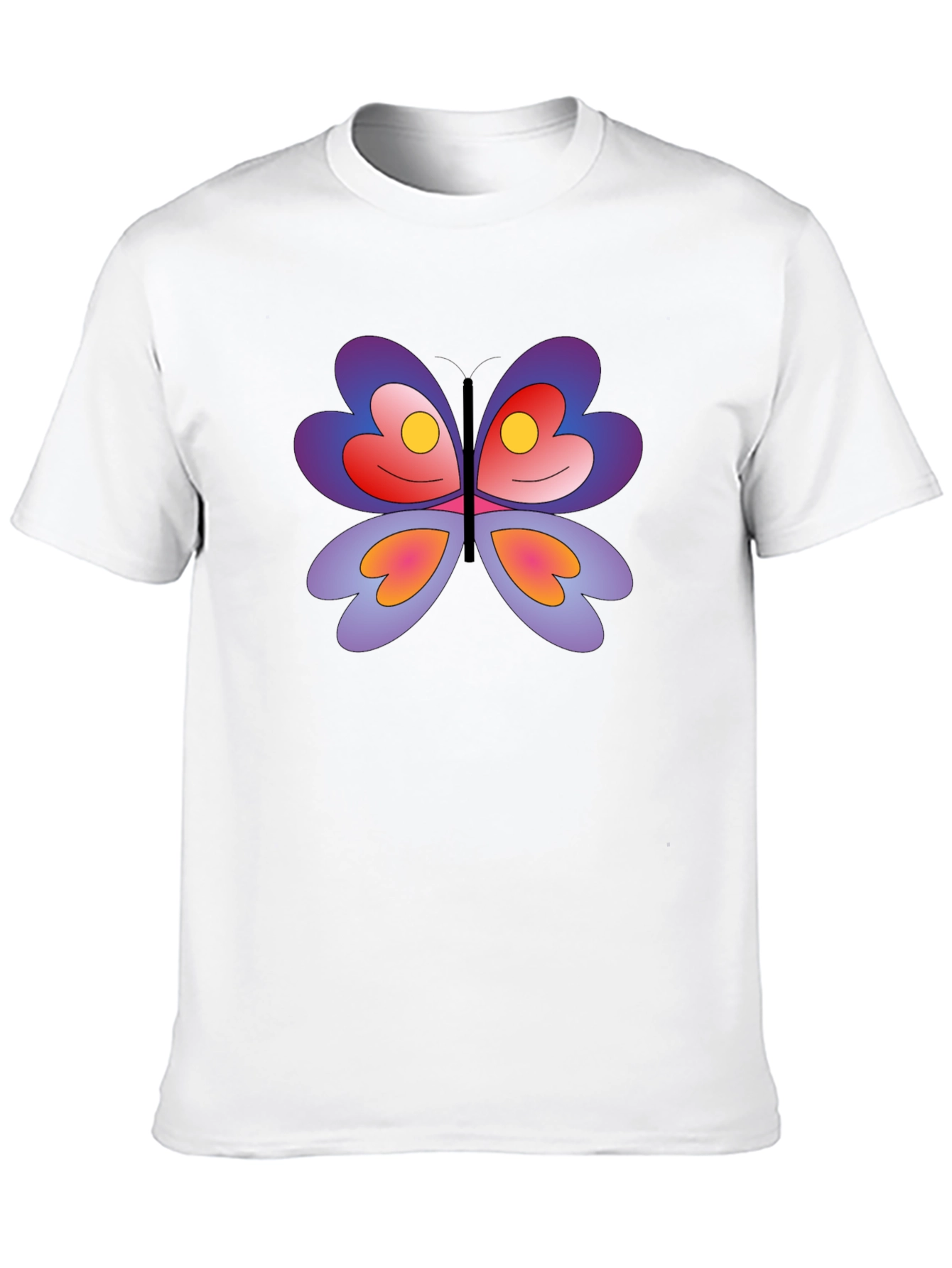 Butterfly Smile Graphic Black T-Shirt