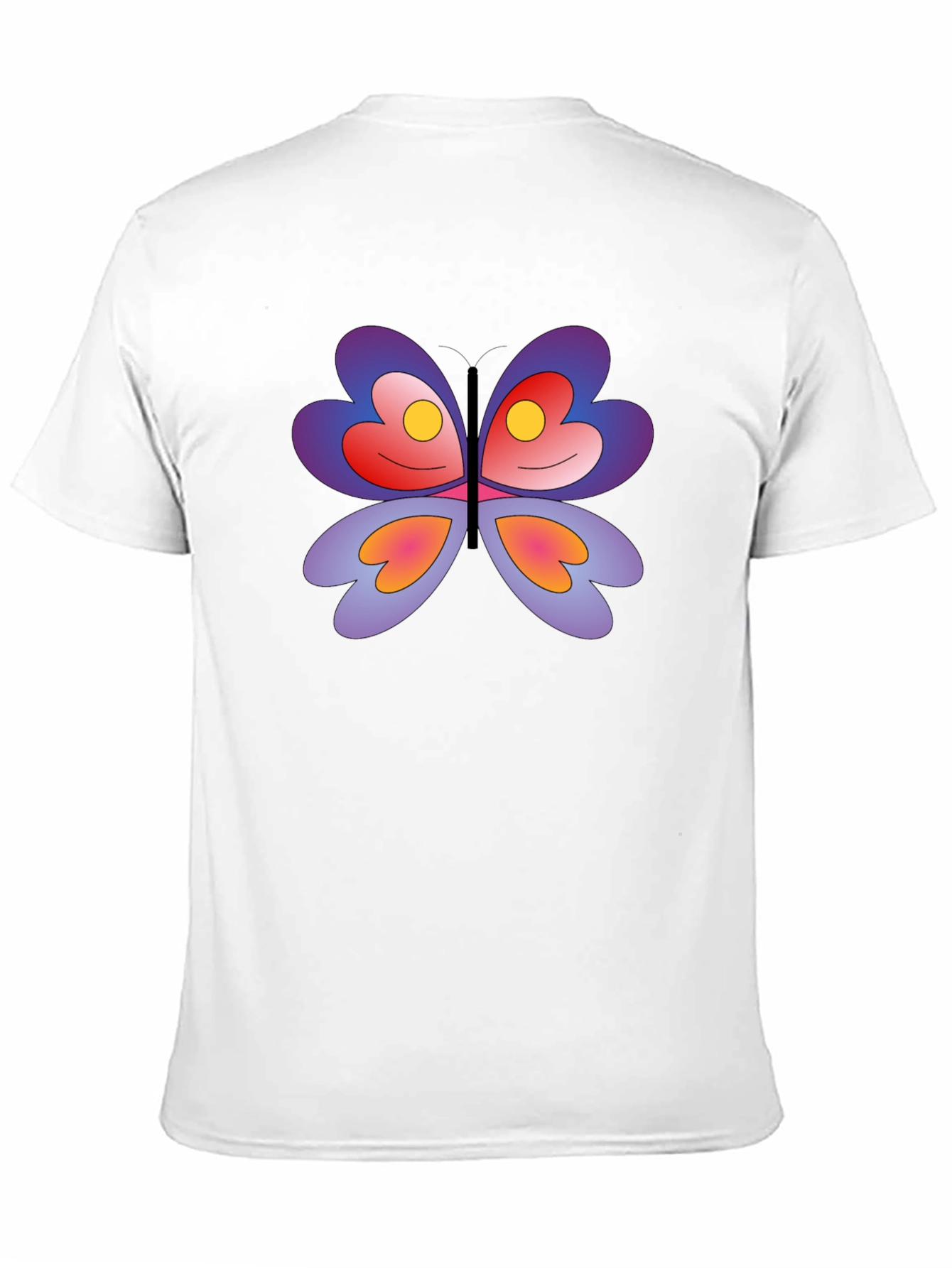 Butterfly Smile Graphic Black T-Shirt