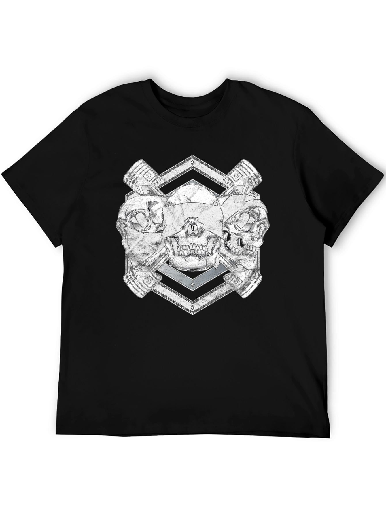 Skull and Pistons Graphic Tee - Rocker Style