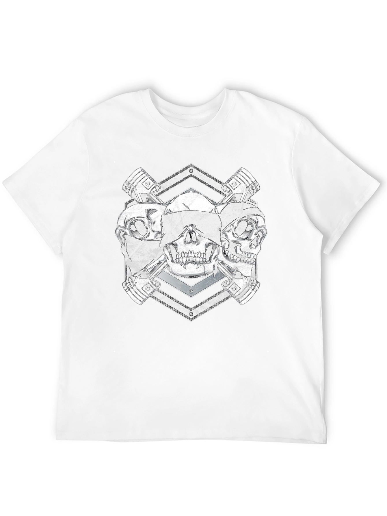 Skull and Pistons Graphic Tee - Rocker Style