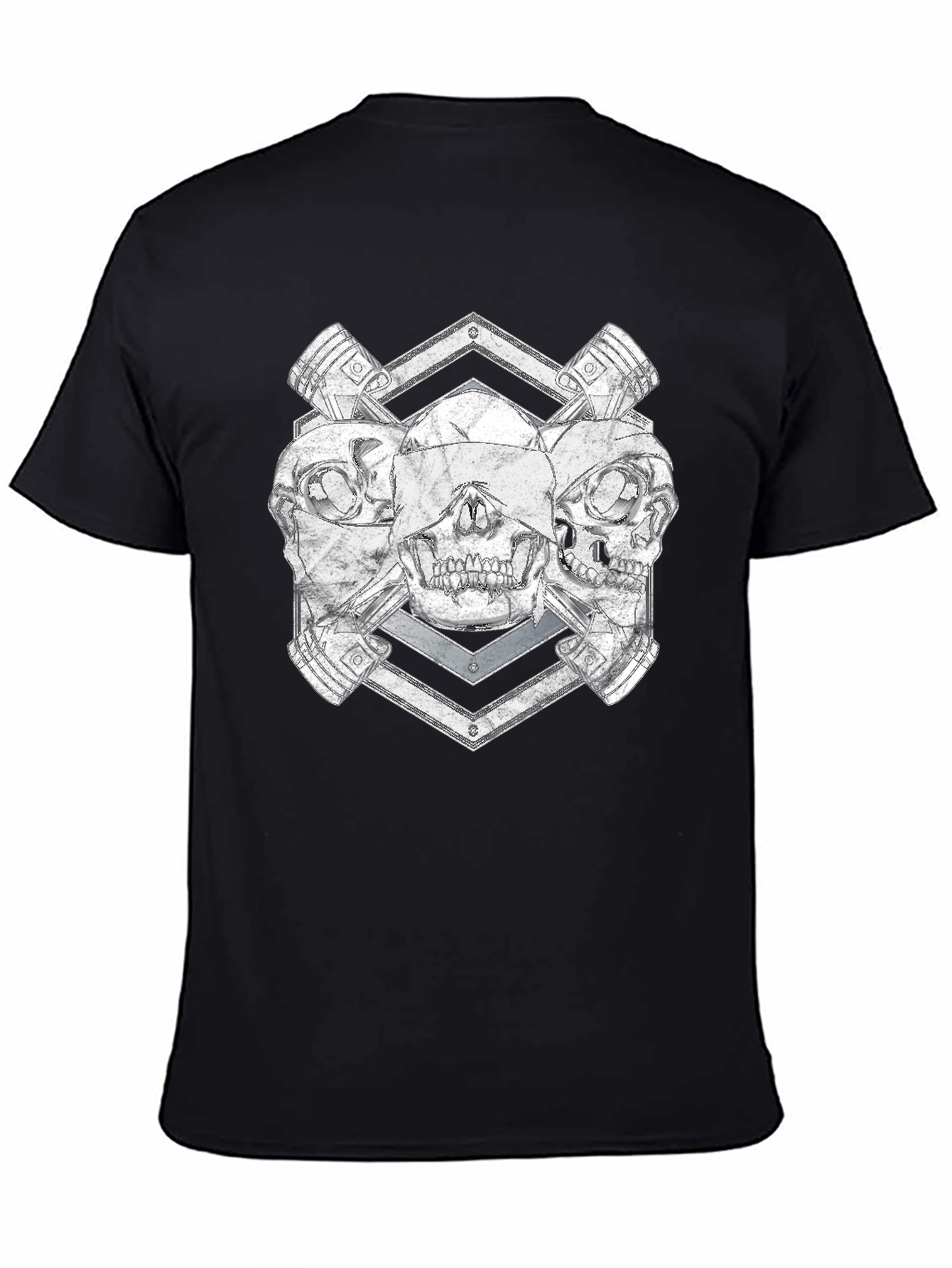 Skull and Pistons Graphic Tee - Rocker Style