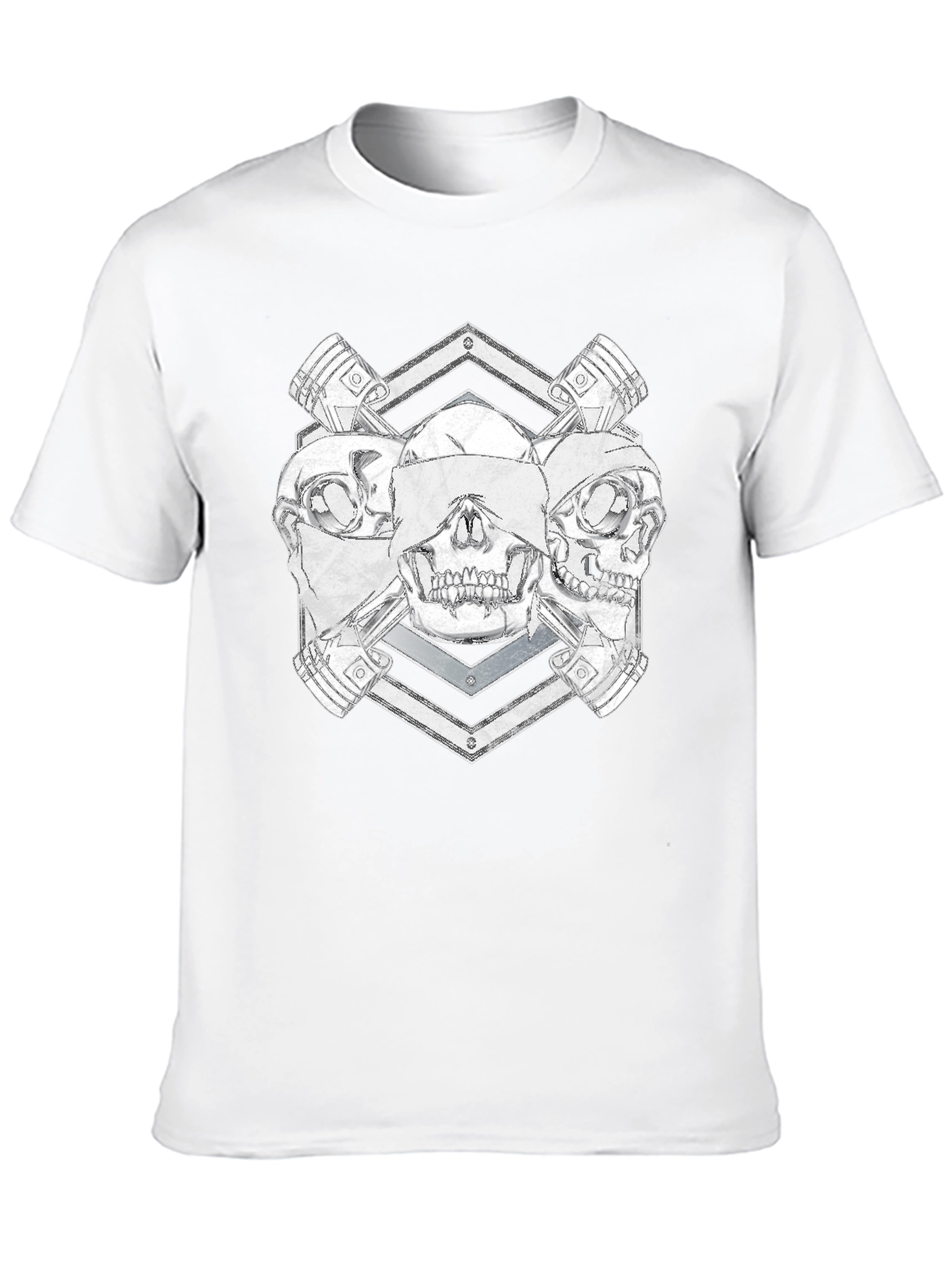 Skull and Pistons Graphic Tee - Rocker Style