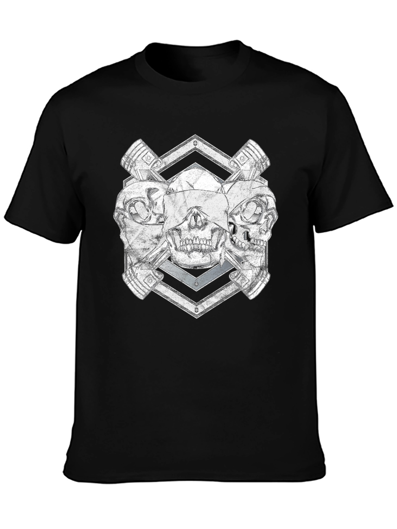 Skull and Pistons Graphic Tee - Rocker Style