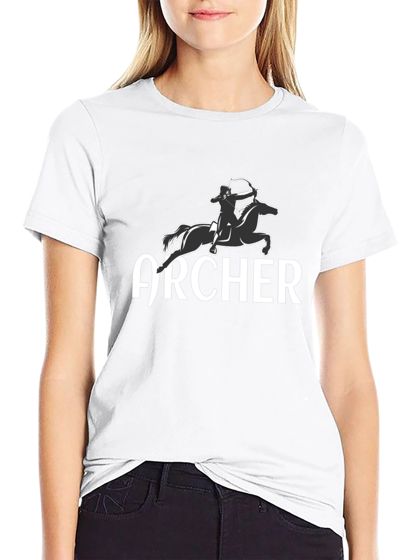Archer Horseback Rider Graphic Tee - Black