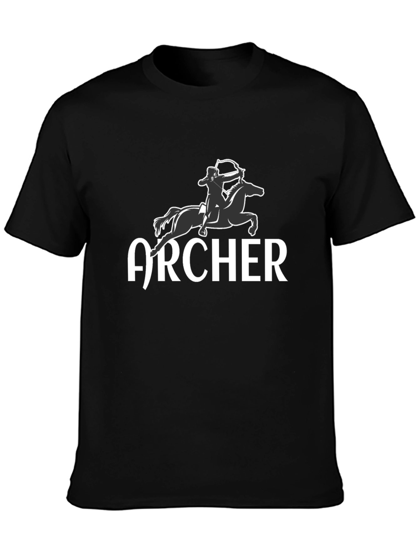Archer Horseback Rider Graphic Tee - Black