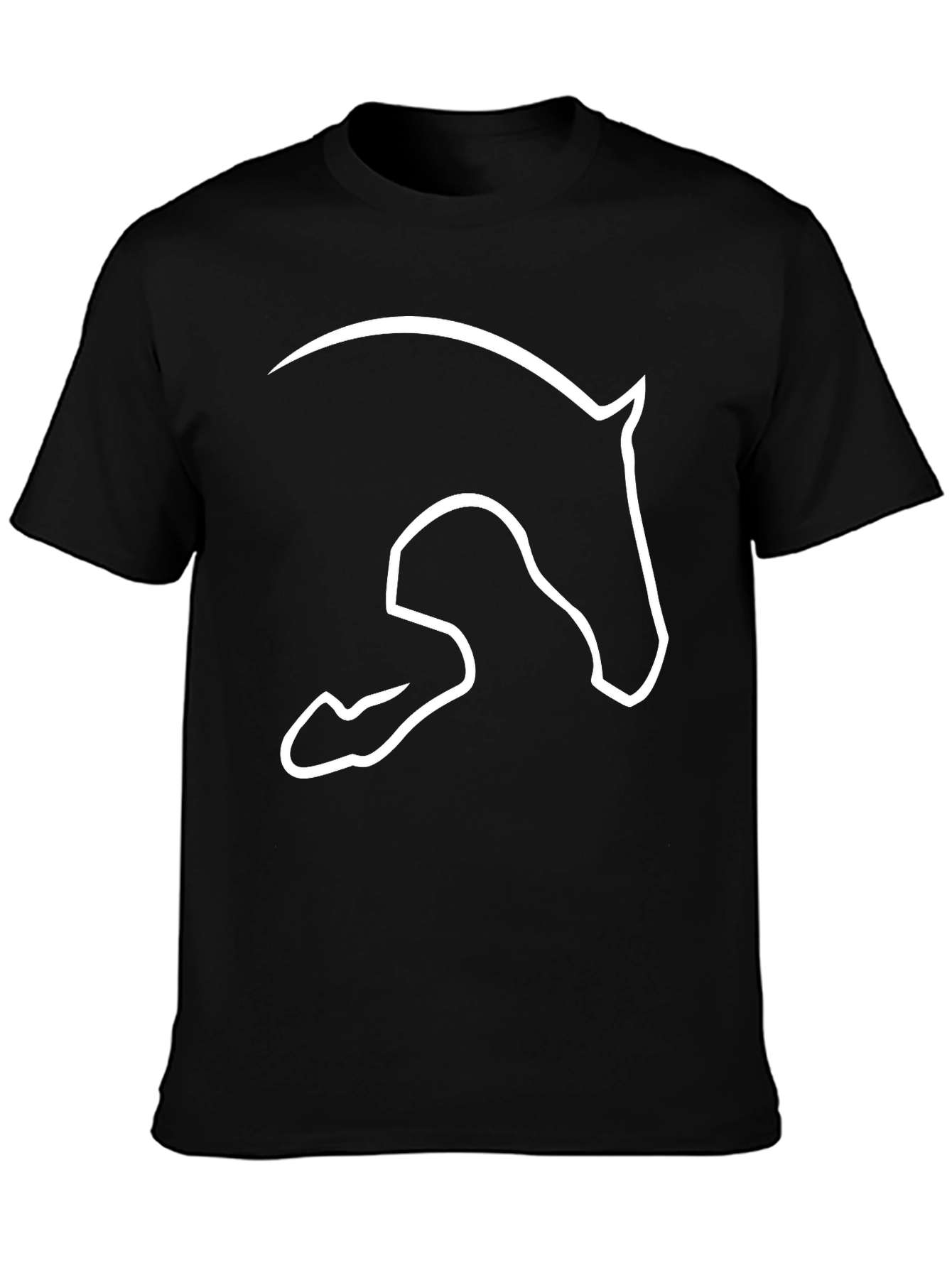Mens Horse Silhouette Graphic Tee - Black