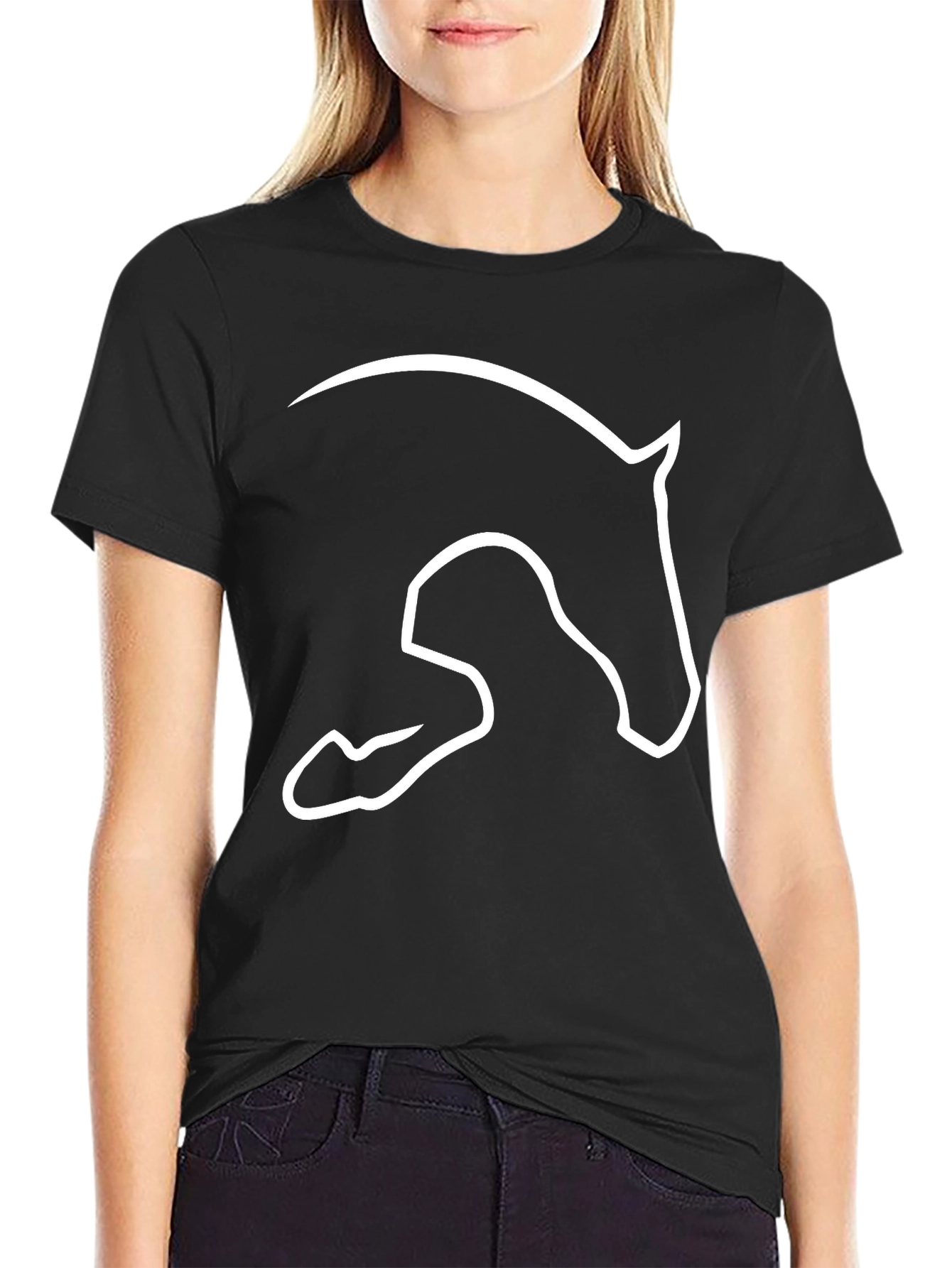 Mens Horse Silhouette Graphic Tee - Black