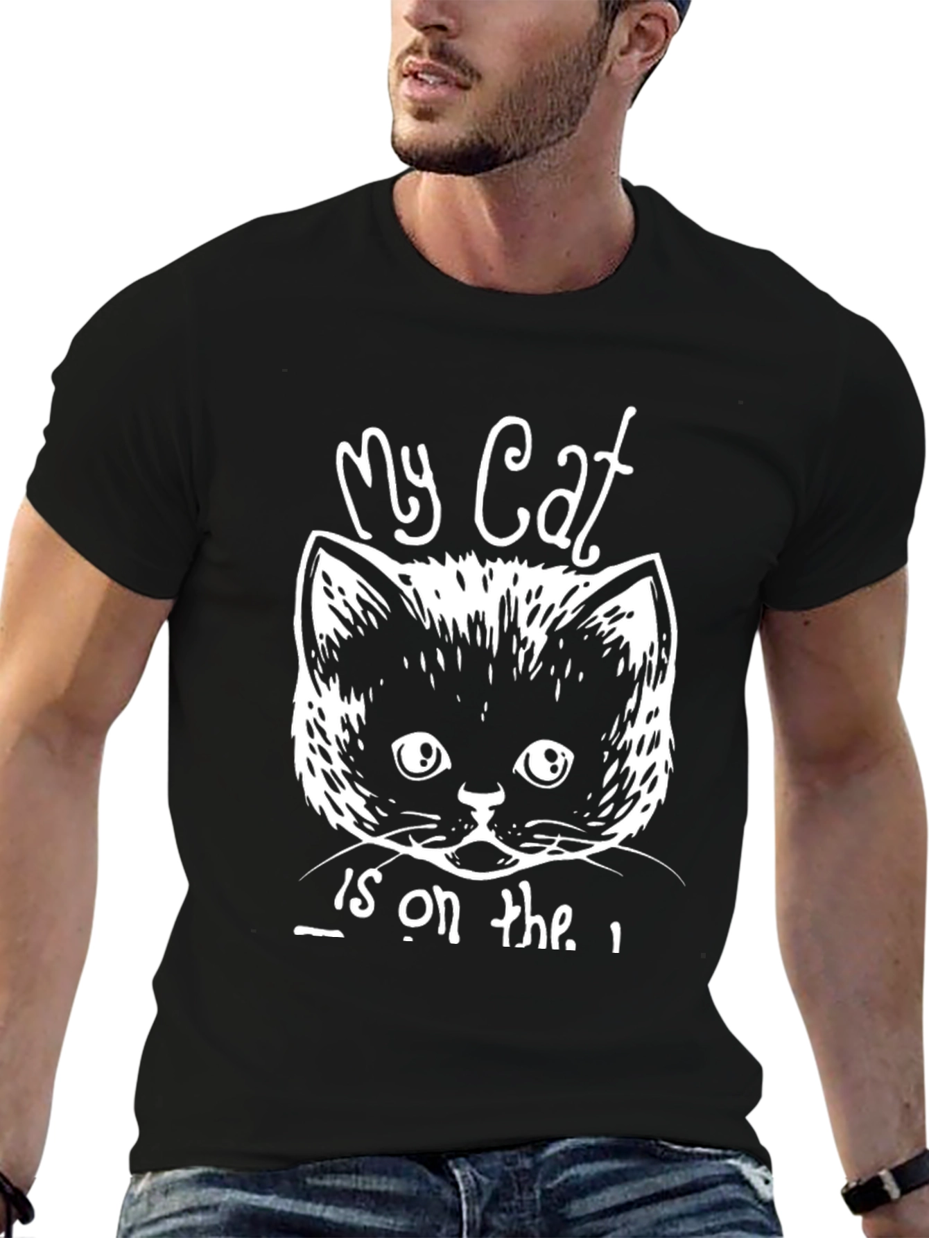 My Cat T-Shirt - Unisex Black Cotton Blend Tee