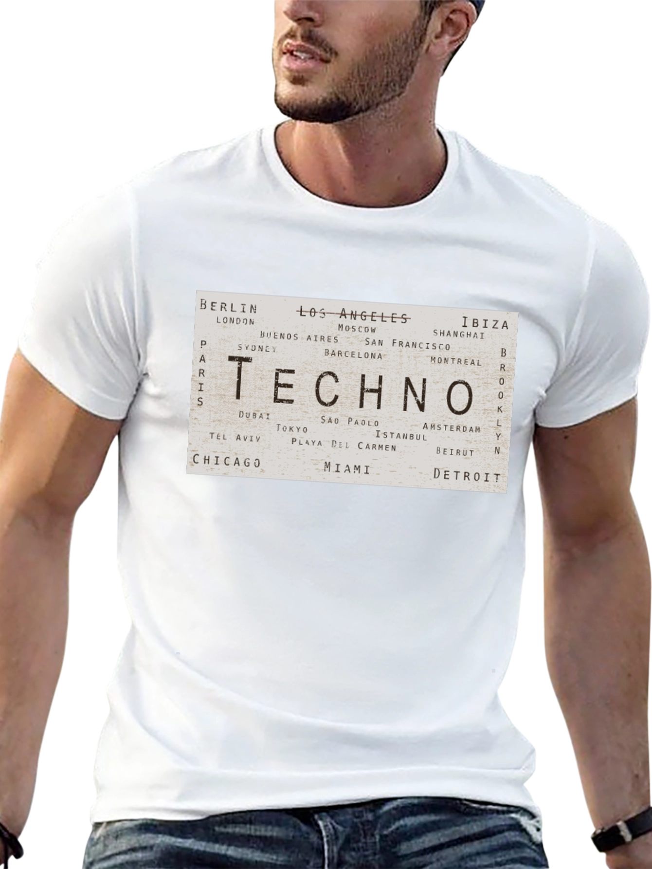 Techno World Cities Graphic T-Shirt