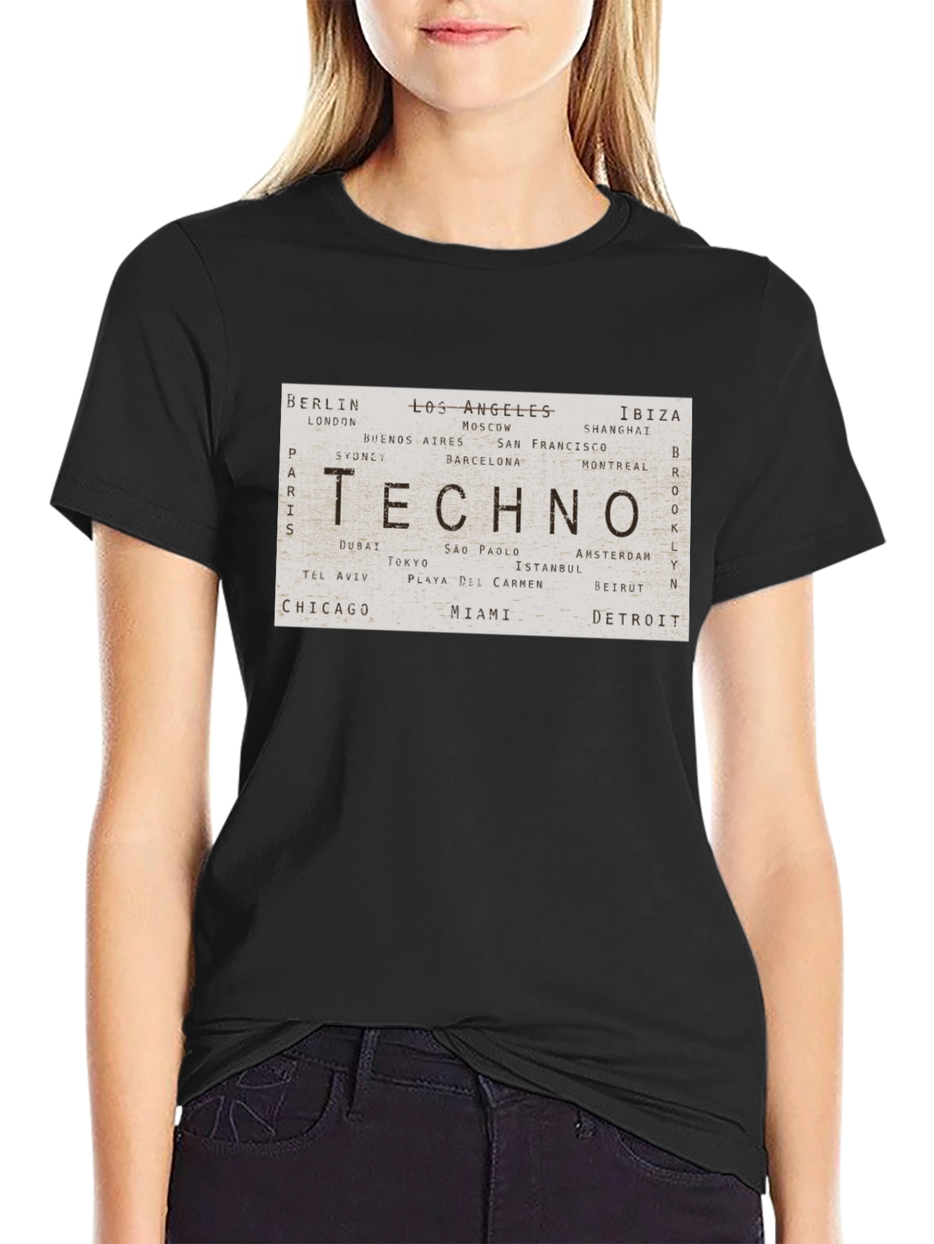 Techno World Cities Graphic T-Shirt