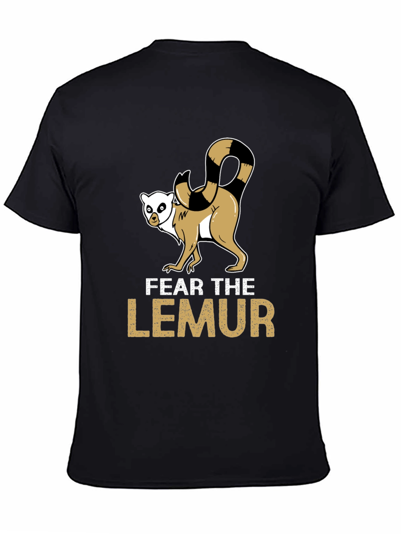Fear the Lemur Graphic Tee - Black Cotton T-Shirt