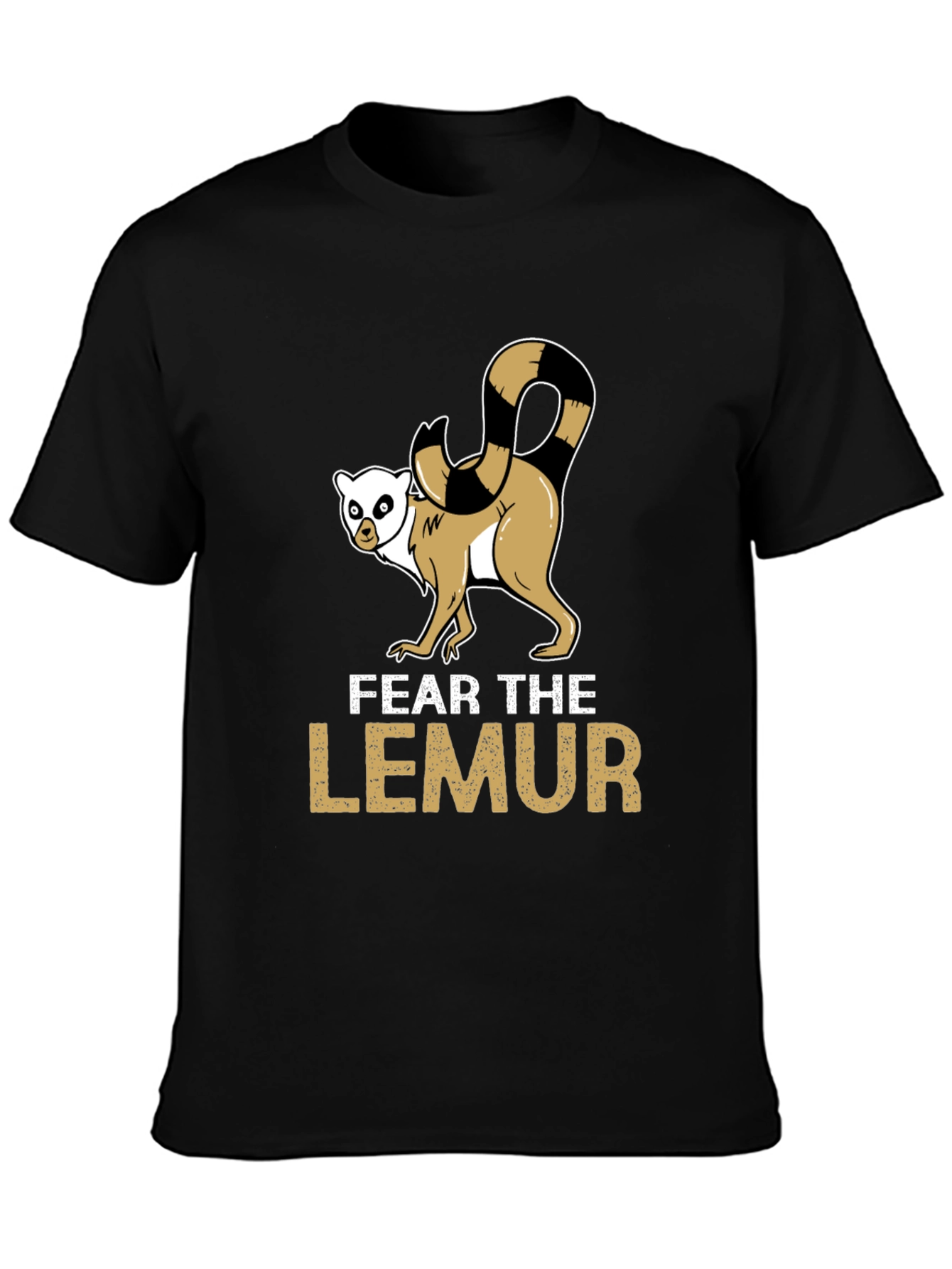Fear the Lemur Graphic Tee - Black Cotton T-Shirt
