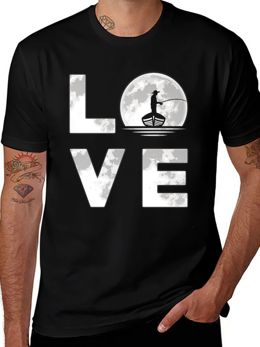 Fishing Love T-Shirt - Moonlight Angler Graphic Tee