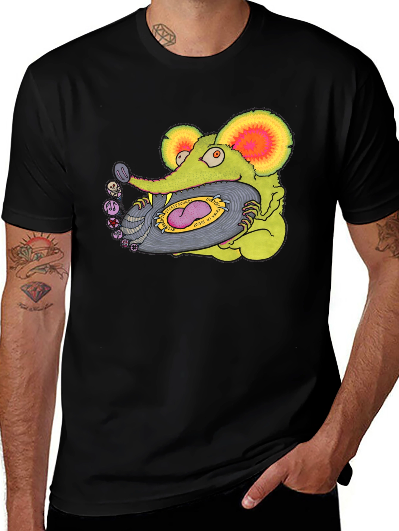 Rat Fink Disco Black T-Shirt
