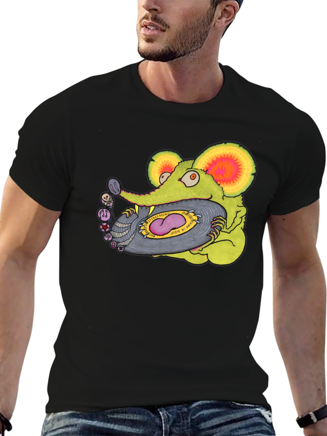 Rat Fink Disco Black T-Shirt