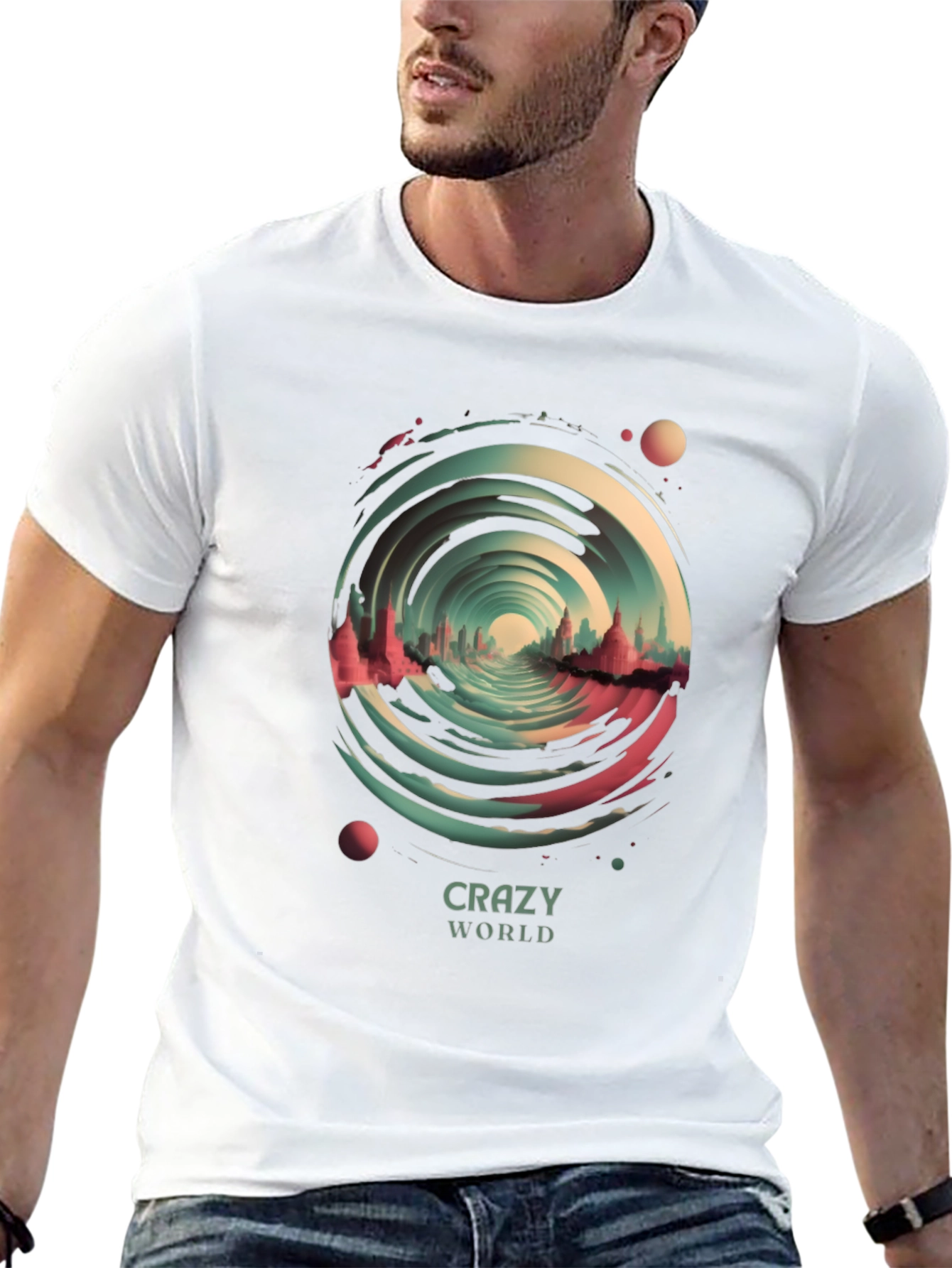 Crazy World Graphic Tee - Unisex Black T-Shirt