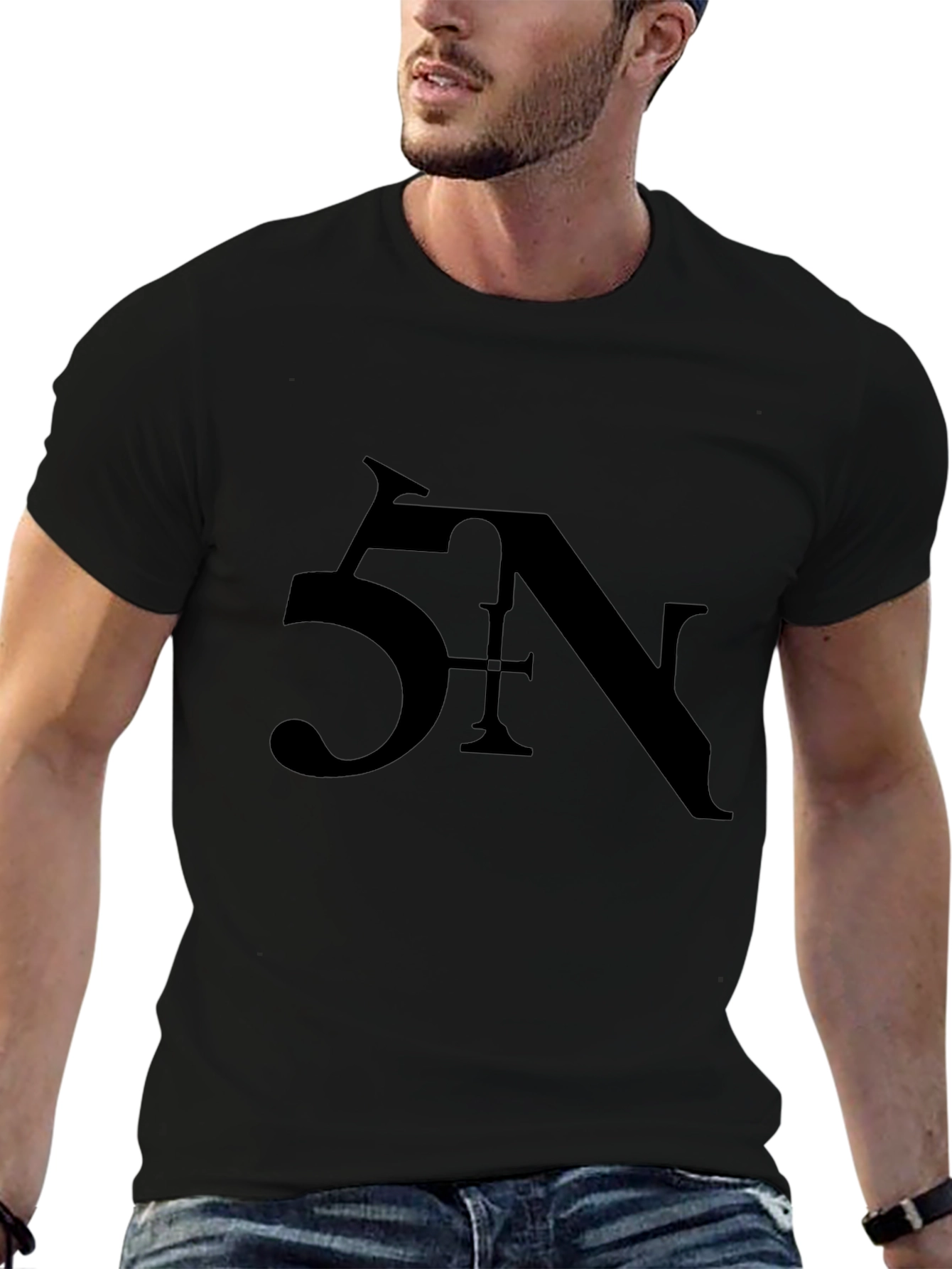 5N Graphic Print Black T-Shirt