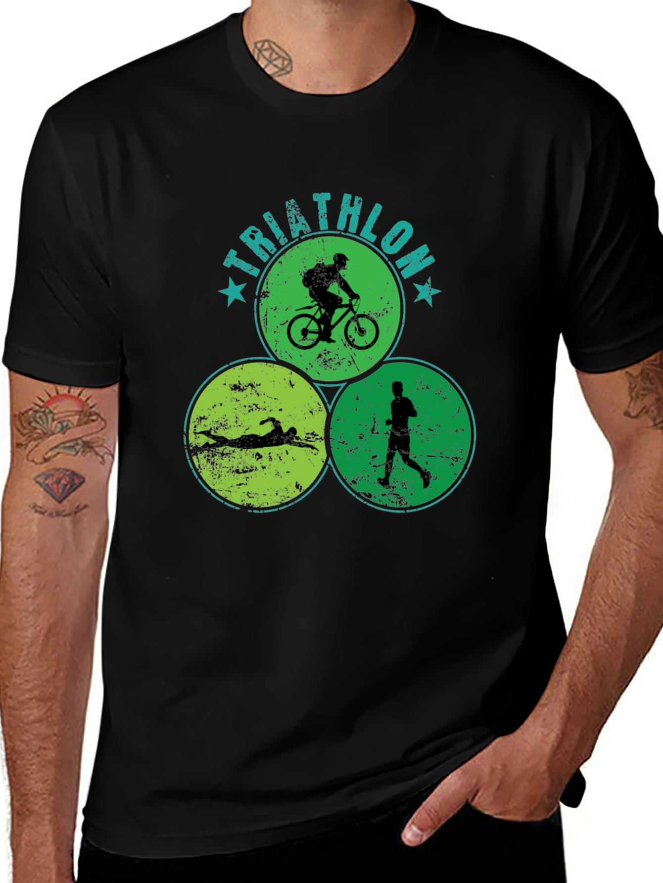 Triathlon Circle Graphic T-Shirt - Sporty Tee