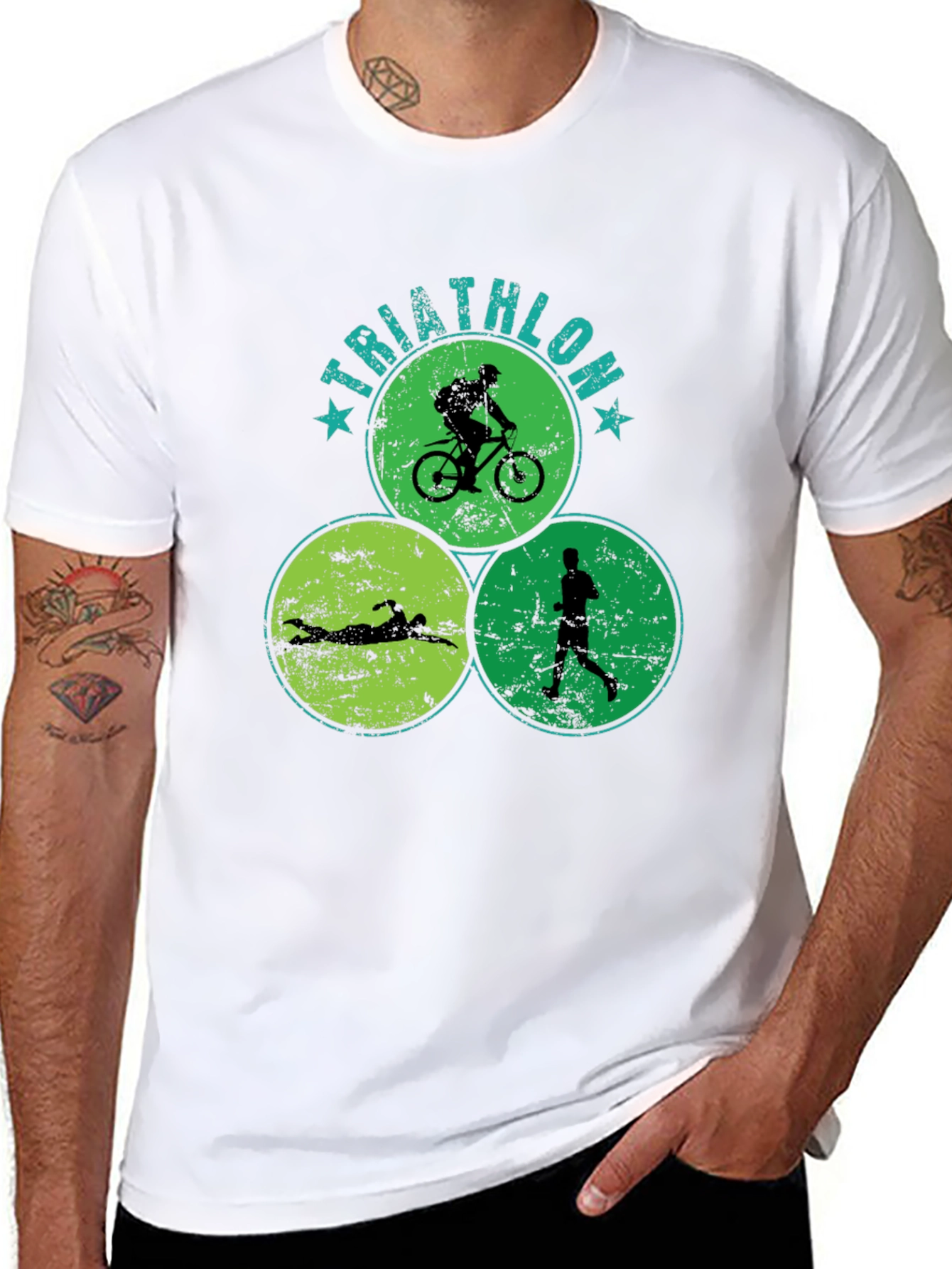 Triathlon Circle Graphic T-Shirt - Sporty Tee