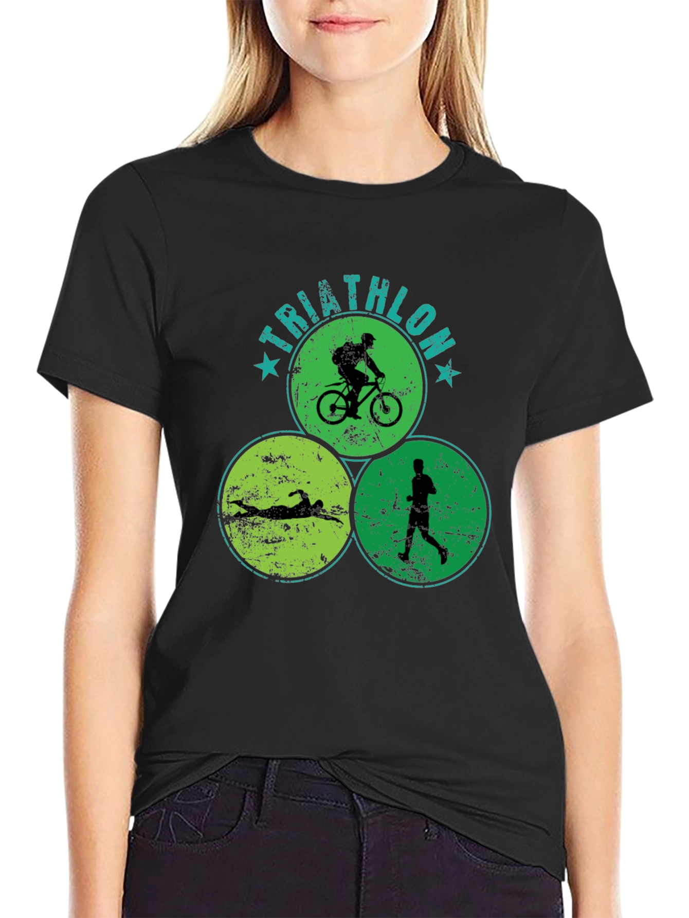 Triathlon Circle Graphic T-Shirt - Sporty Tee