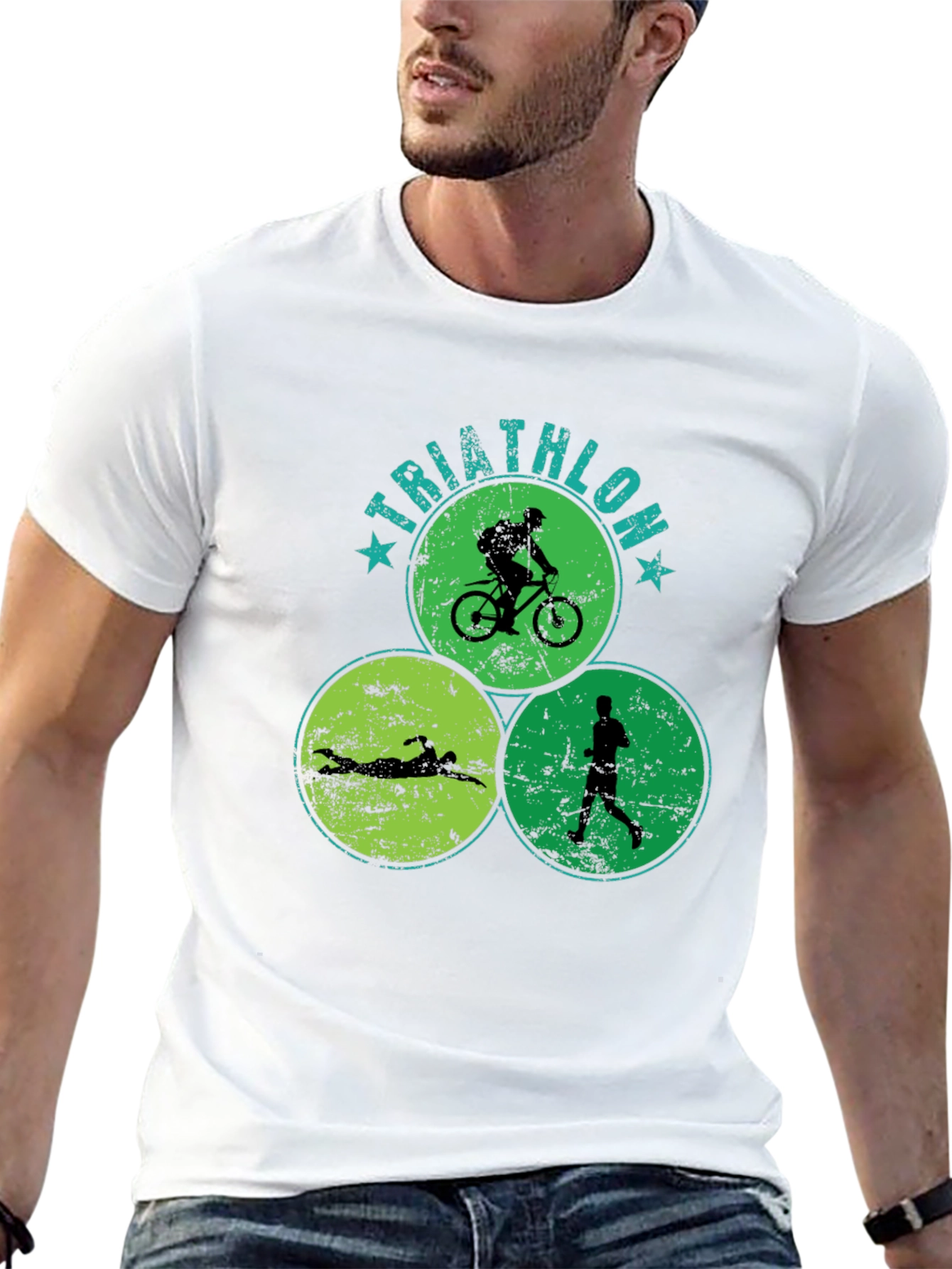 Triathlon Circle Graphic T-Shirt - Sporty Tee
