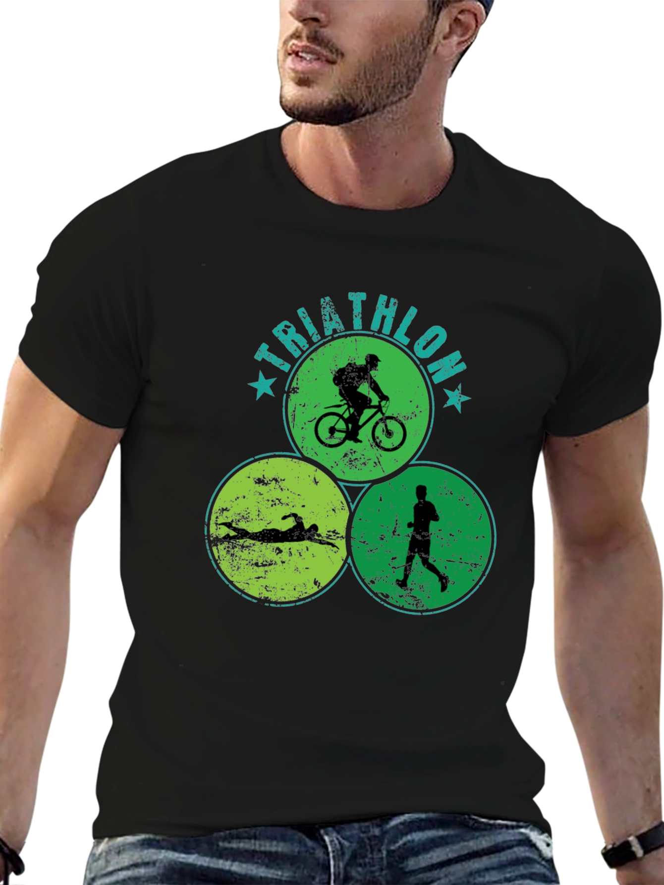 Triathlon Circle Graphic T-Shirt - Sporty Tee