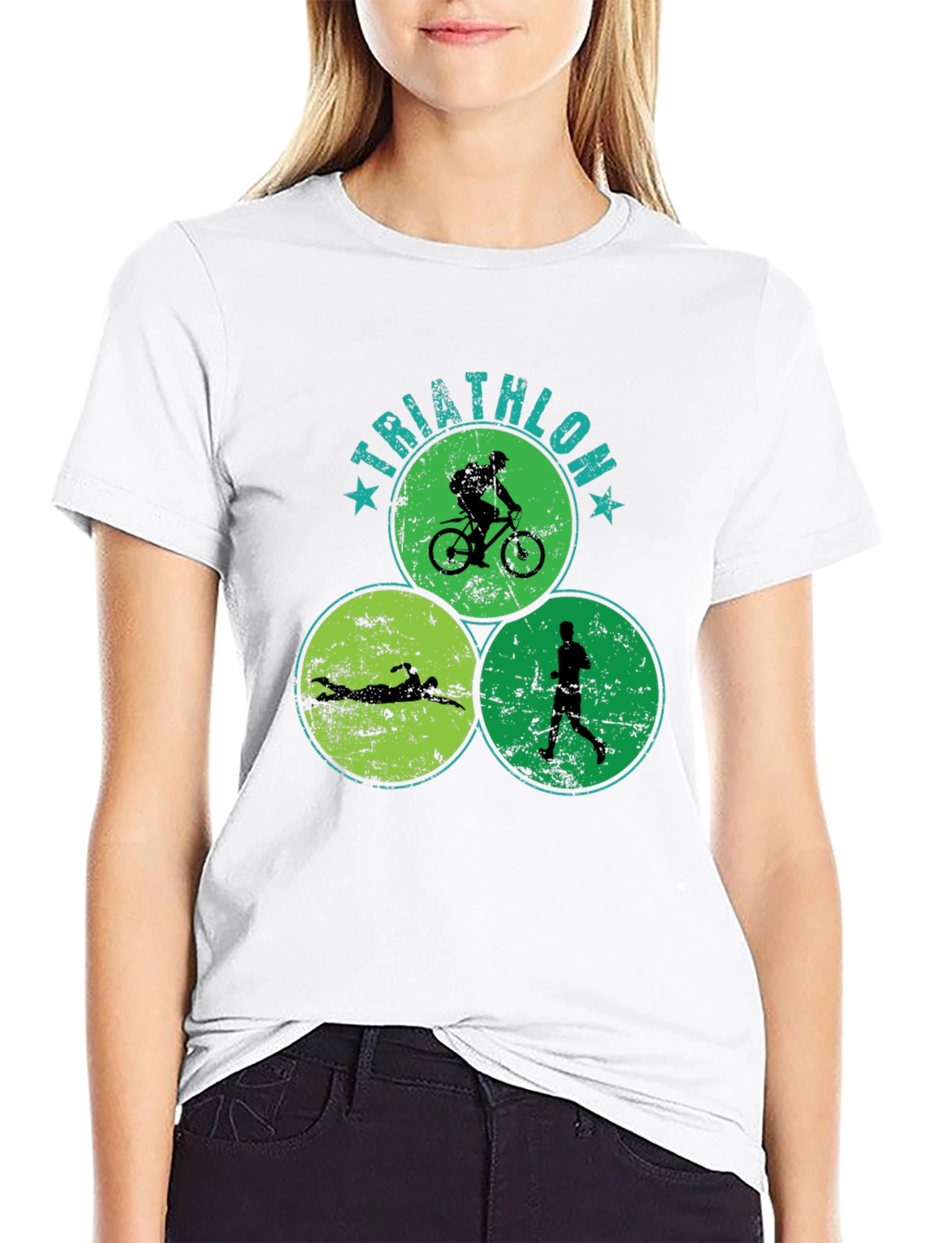 Triathlon Circle Graphic T-Shirt - Sporty Tee