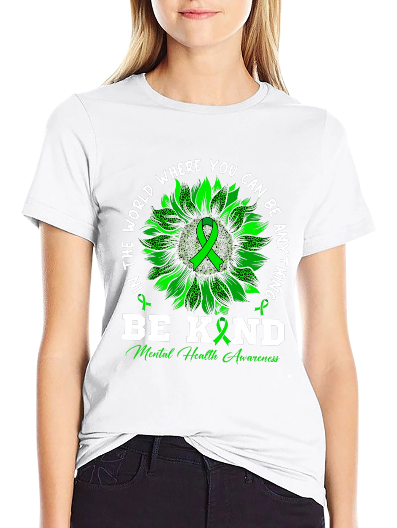 Be Kind Mental Health Awareness Black T-Shirt