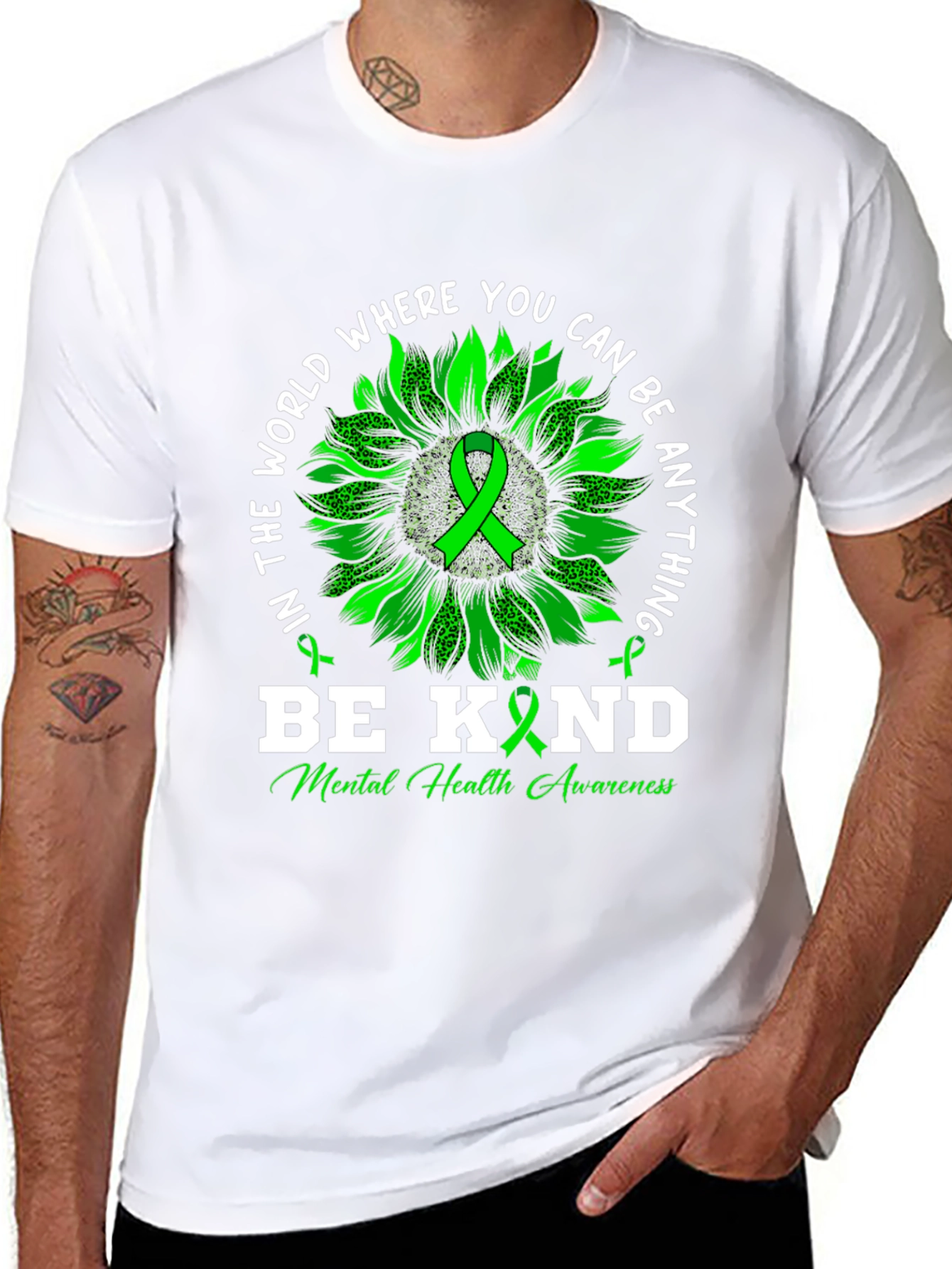 Be Kind Mental Health Awareness Black T-Shirt