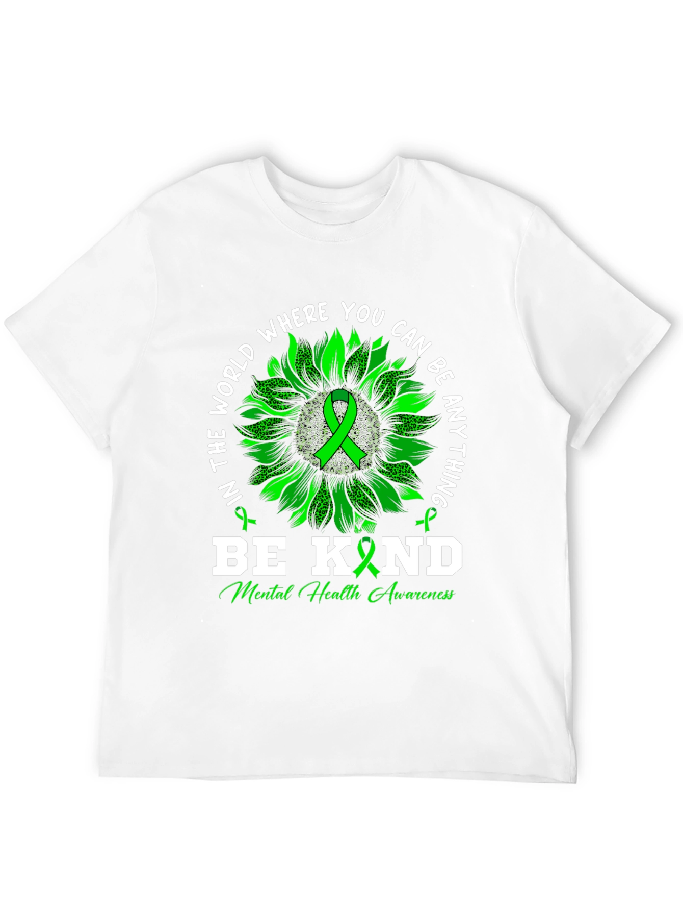 Be Kind Mental Health Awareness Black T-Shirt
