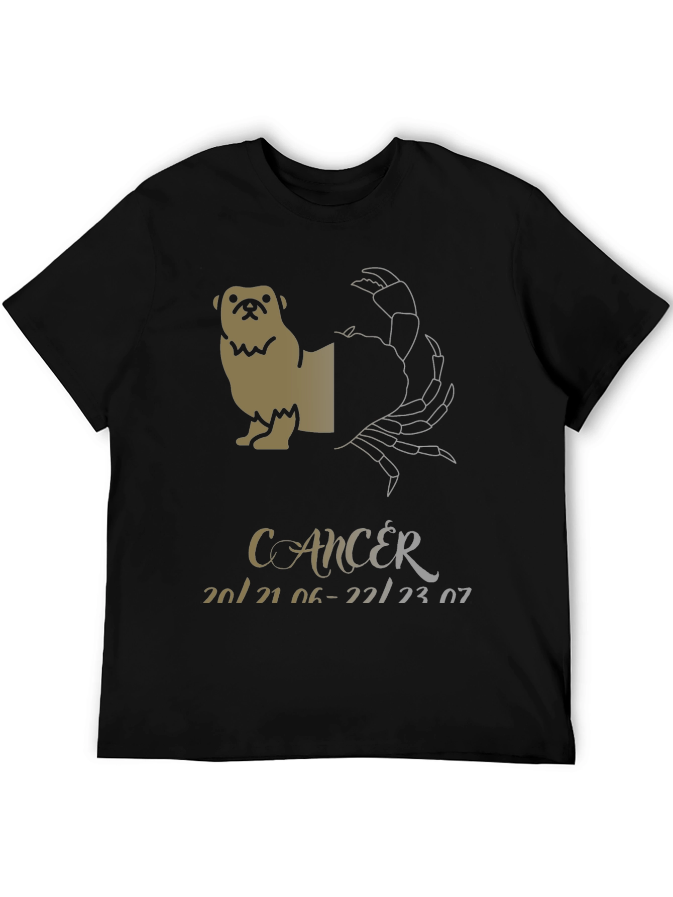 Cancer Zodiac Pug Graphic T-Shirt