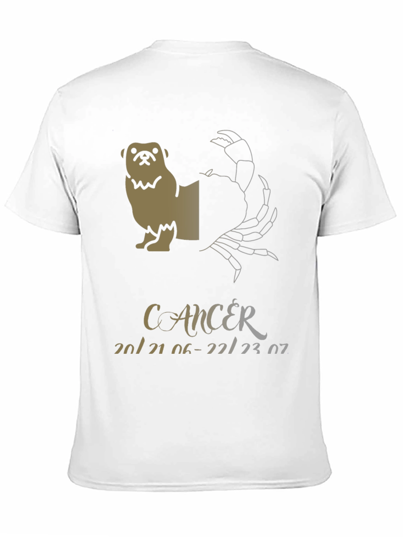 Cancer Zodiac Pug Graphic T-Shirt