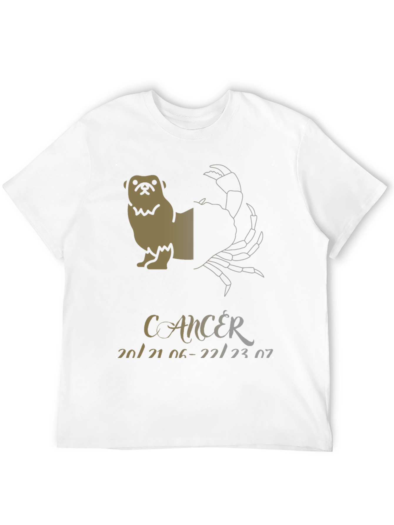 Cancer Zodiac Pug Graphic T-Shirt