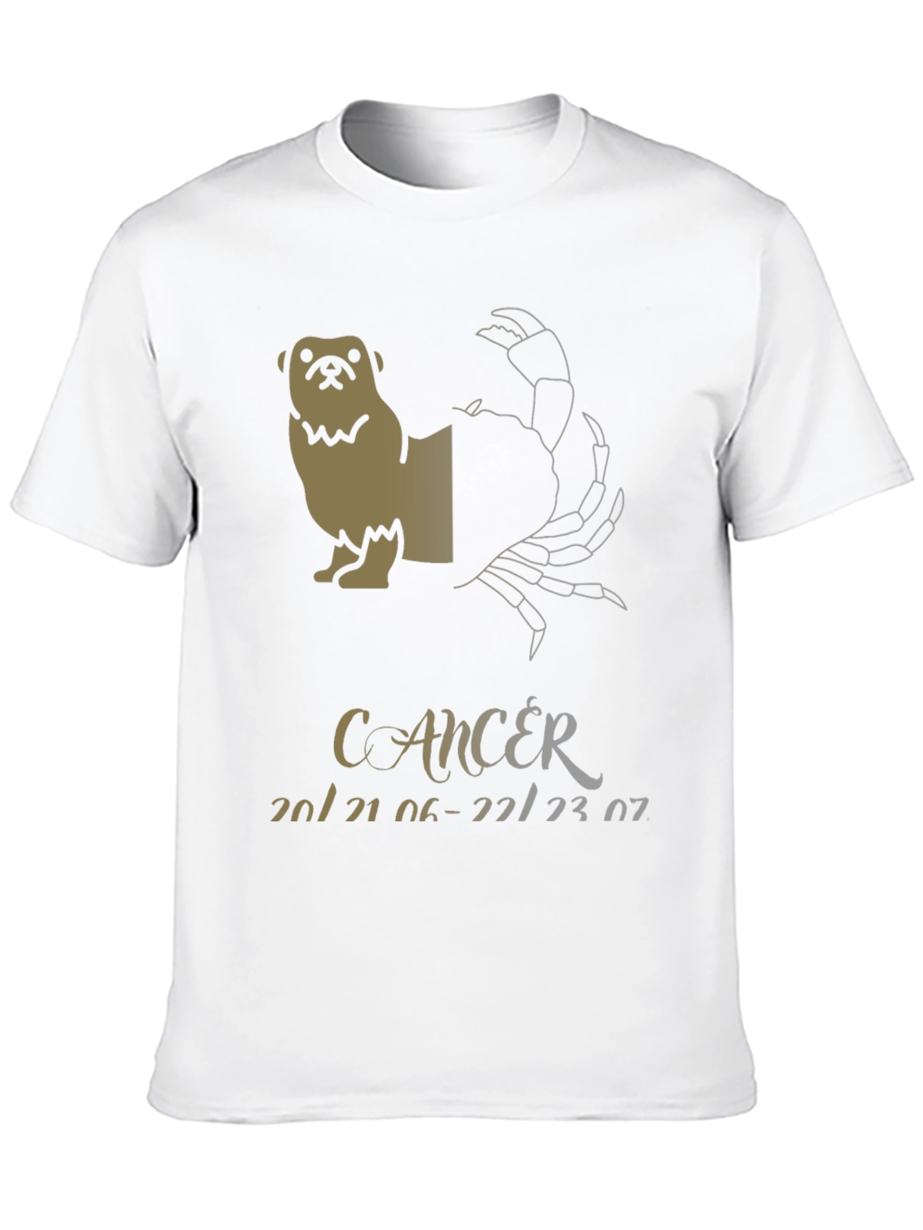 Cancer Zodiac Pug Graphic T-Shirt