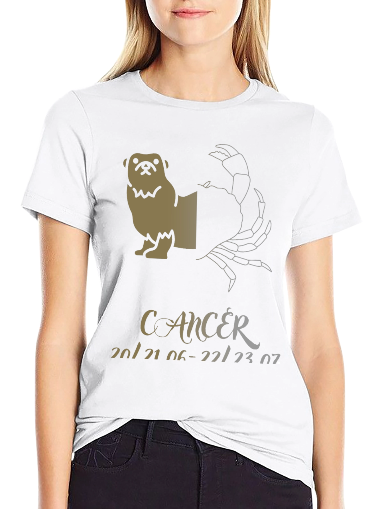 Cancer Zodiac Pug Graphic T-Shirt