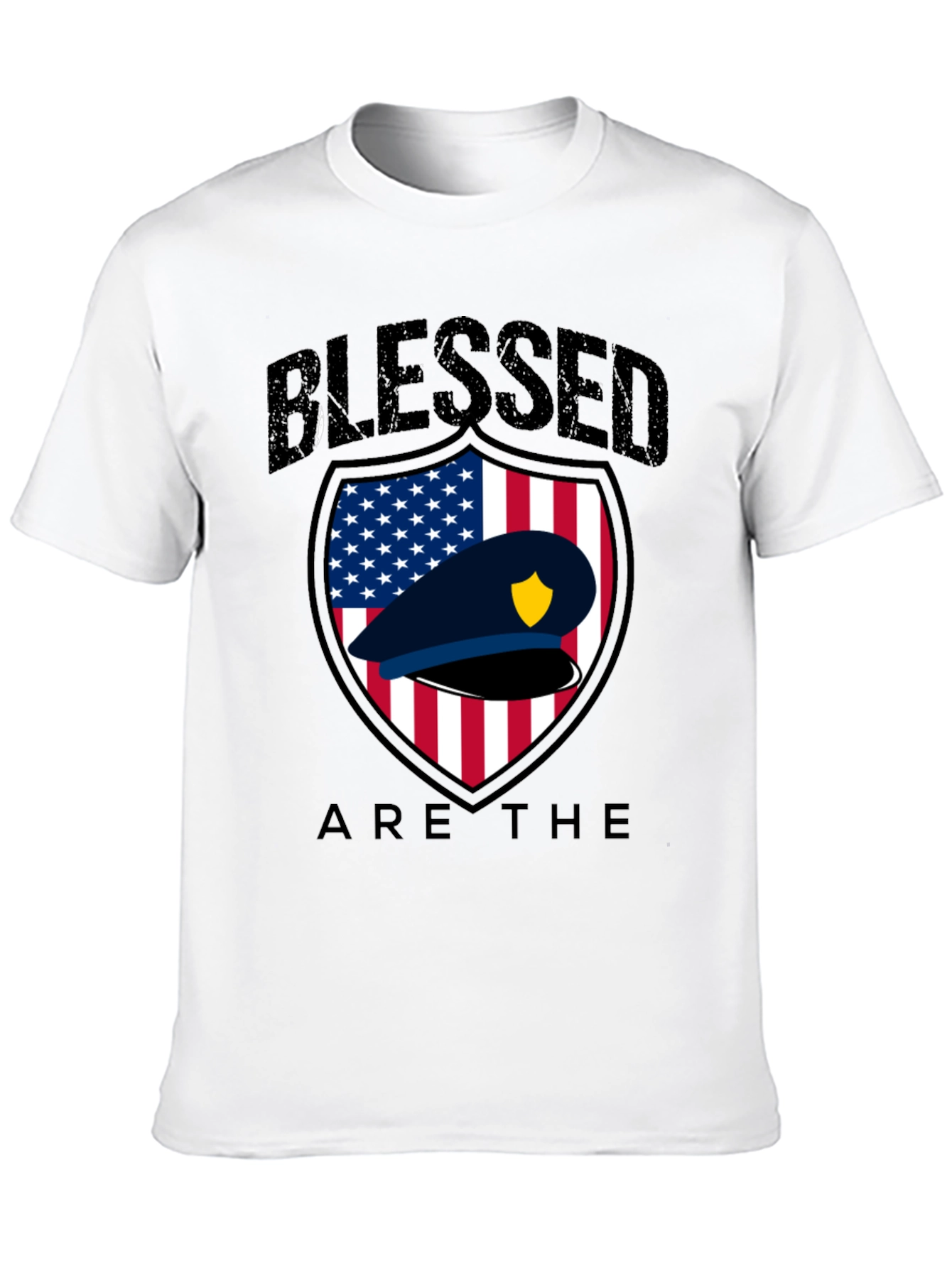 Blessed American Flag Police T-Shirt