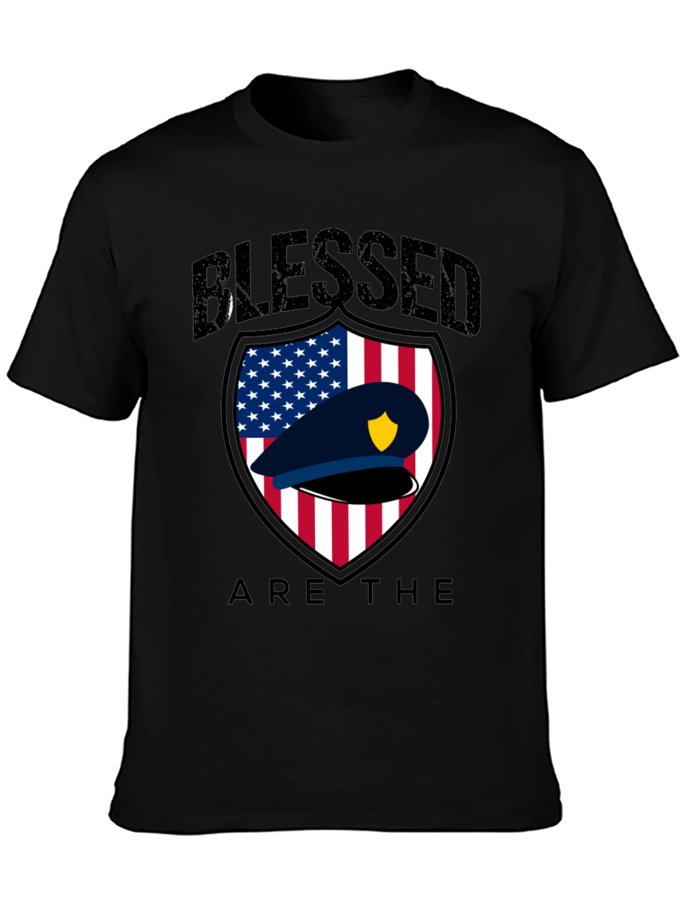 Blessed American Flag Police T-Shirt