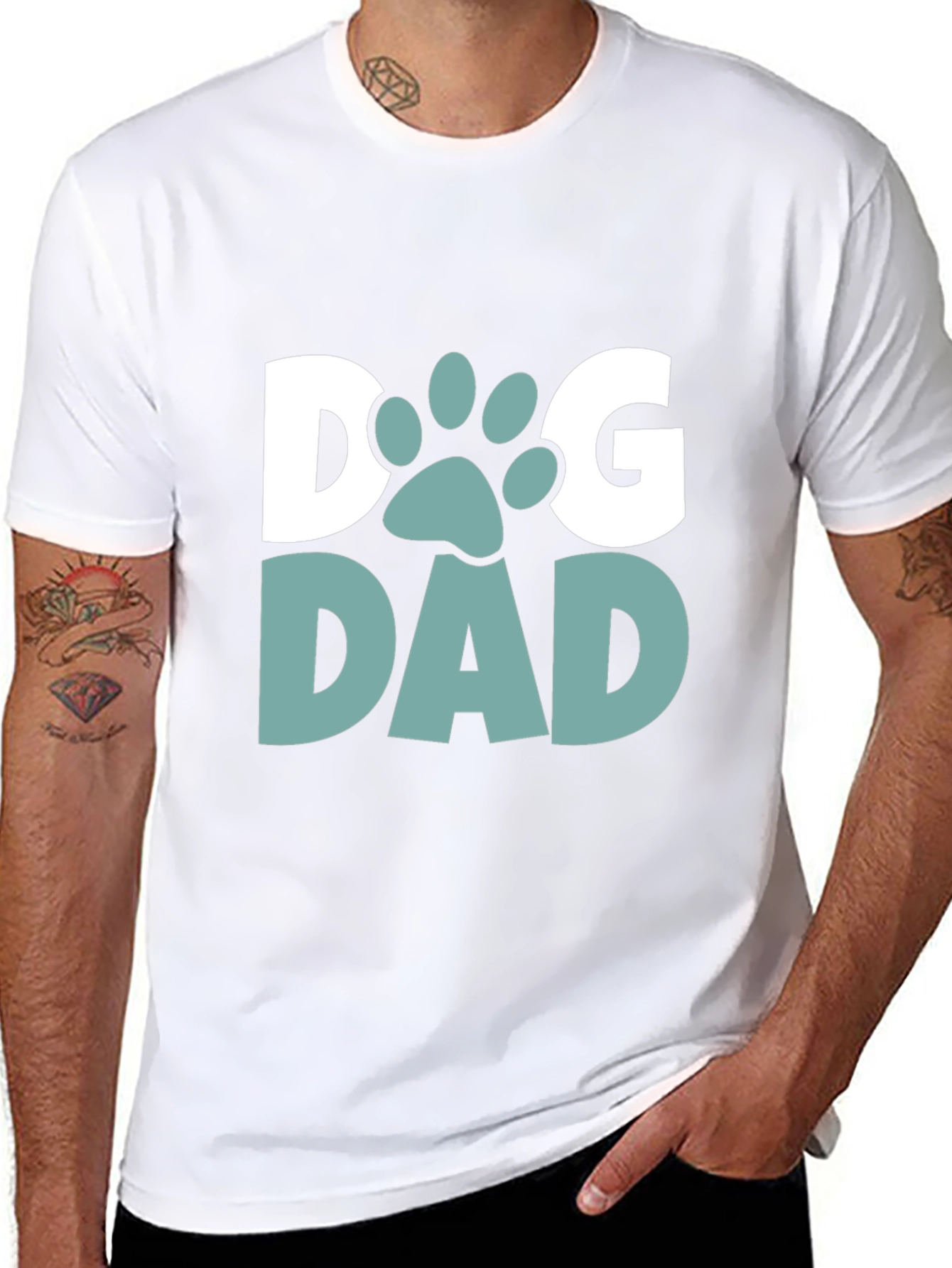 Dog Dad T-Shirt - Black Cotton Blend Tee