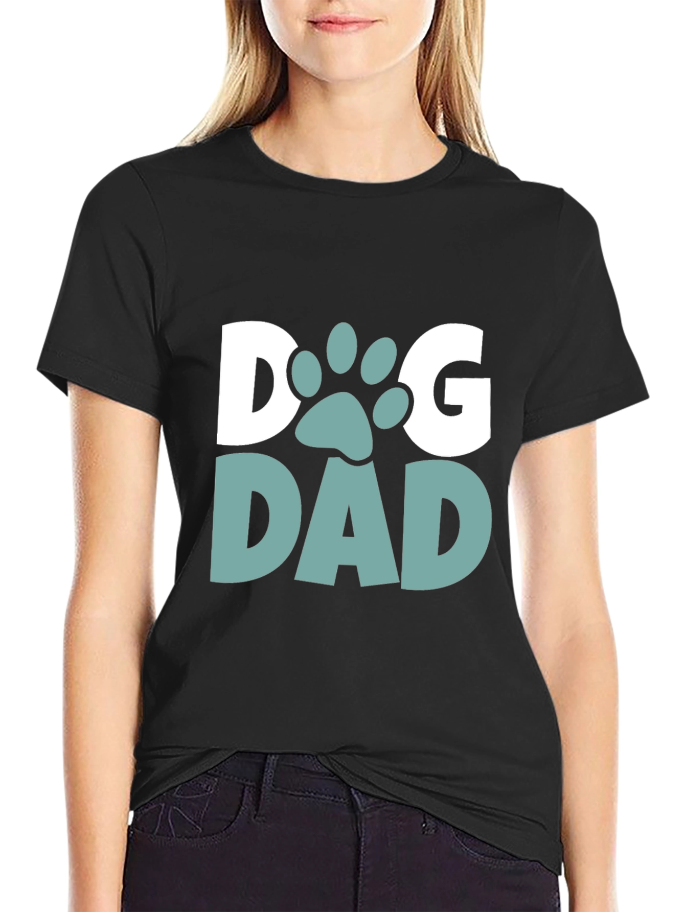 Dog Dad T-Shirt - Black Cotton Blend Tee